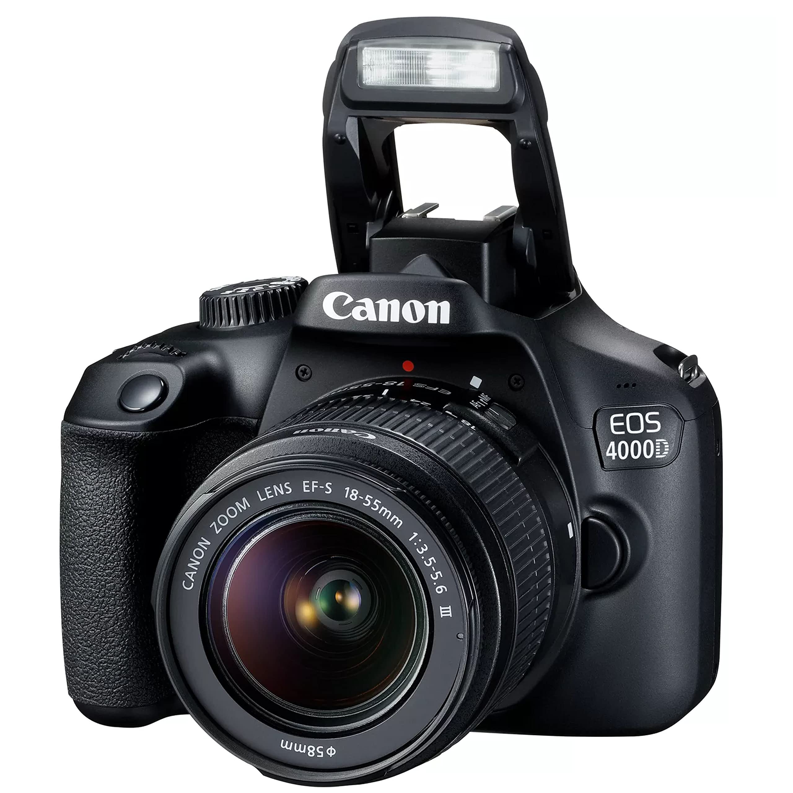 Canon 4000D (EOS Rebel T100) DSLR Camera Bundle with EF-S 18-55mm Lens, 64GB Card, Case, Tripod & 24pc Accessories - Perfect for Beginners, Travel Photography & Vlogging (Renewed)