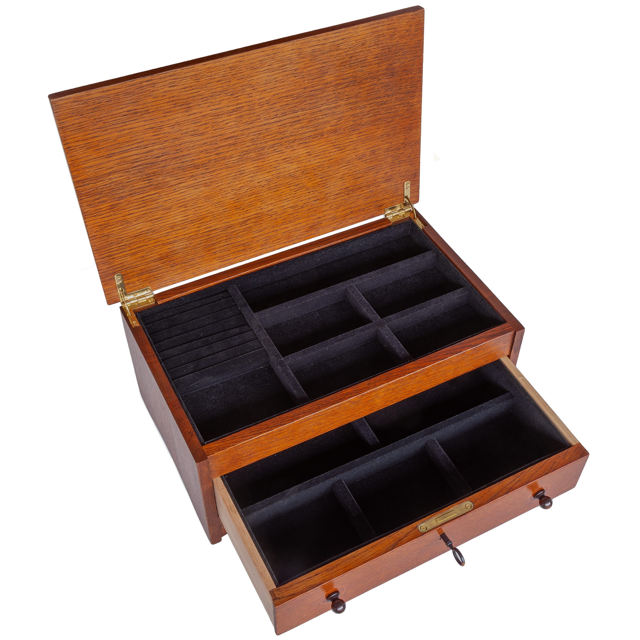 Handcrafted Harvey Ellis Wooden Jewelry Box - Premium Solid Wood Organizer for Necklaces, Rings & Earrings - Perfect Gift for Women, Brides & Anniversary - Elegant Home Decor & Travel Storage Solution