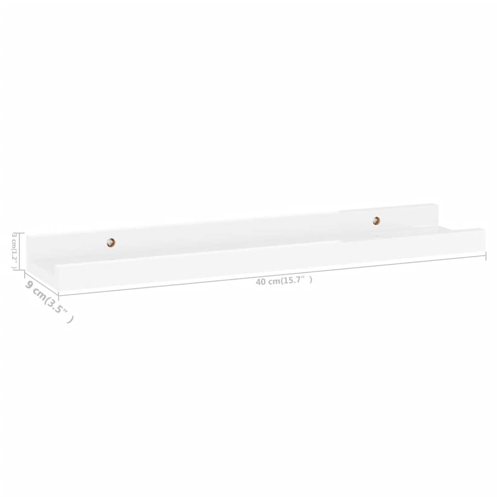 FAMIROSA 4-Pack Wall Shelves - High Gloss White Floating Shelves 15.7x3.5x1.2 Inches - 4 lbs Weight Capacity - Perfect for Bathroom, Kitchen, Bedroom & Living Room Storage & Decor
