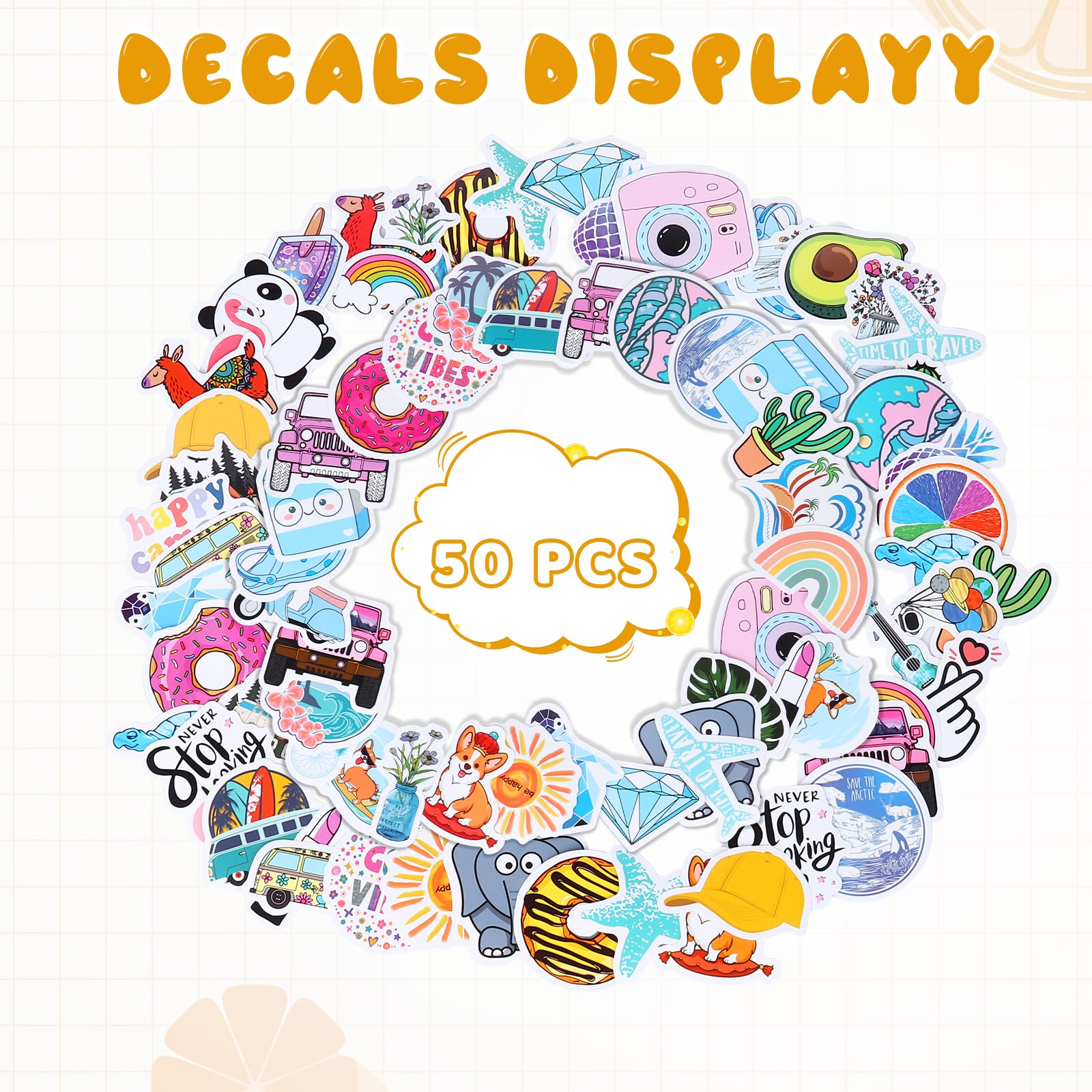 30-Pack Reusable Clear Plastic Ice Cream Buckets with Lids & Handles - 16oz Drink Containers for Parties, Cocktails, Rum Buckets - Includes 50 Summer-Themed Stickers - Perfect for Summer BBQs, Pool Parties & Frozen Dessert Storage