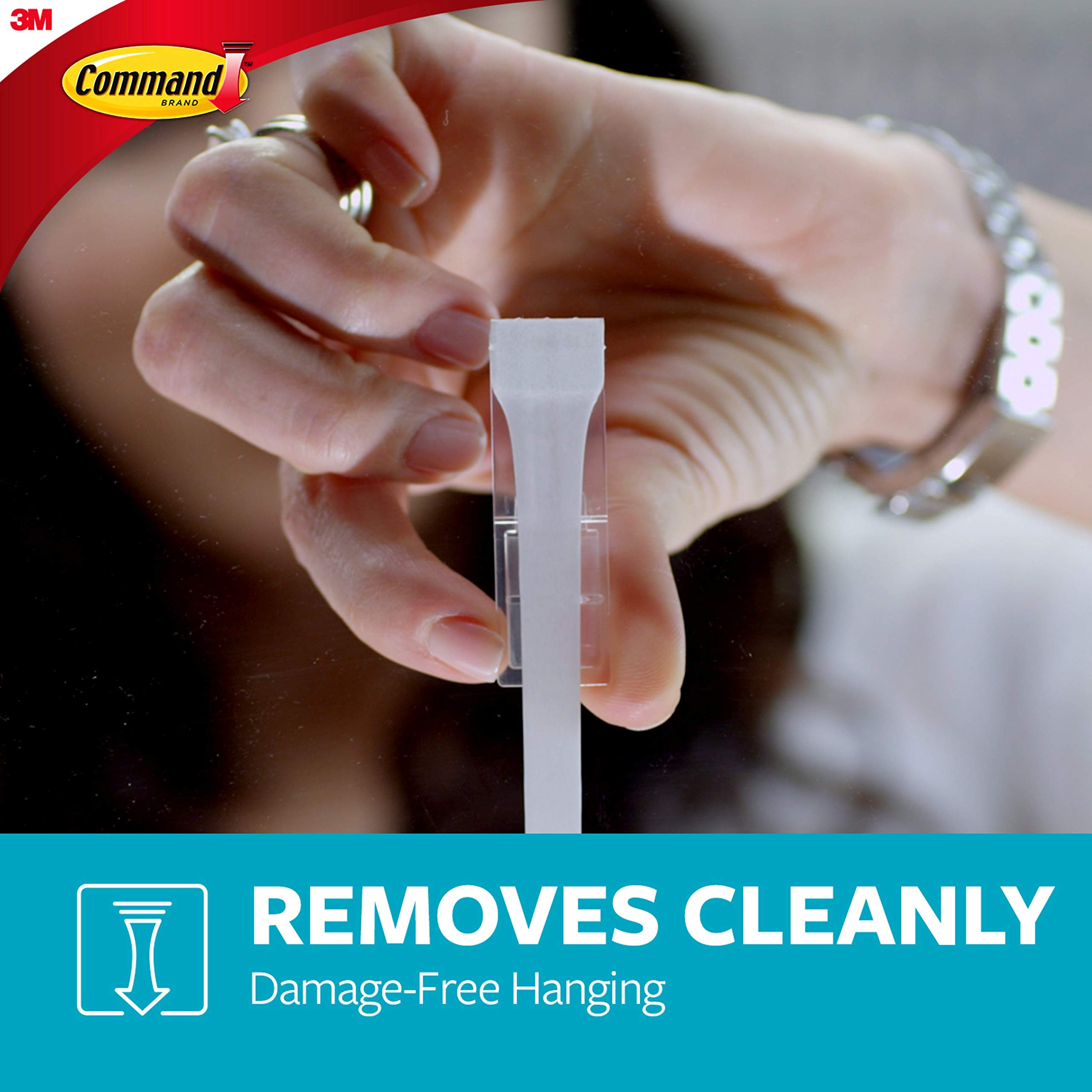 Command Bathroom Wall Hook with Water-Resistant Adhesive Strips - Strong Shower Hook for Hanging Towels, Loofahs & Robes - Bathroom Organizer with 2 Command Strips - Perfect for Small Spaces & Apartment Living