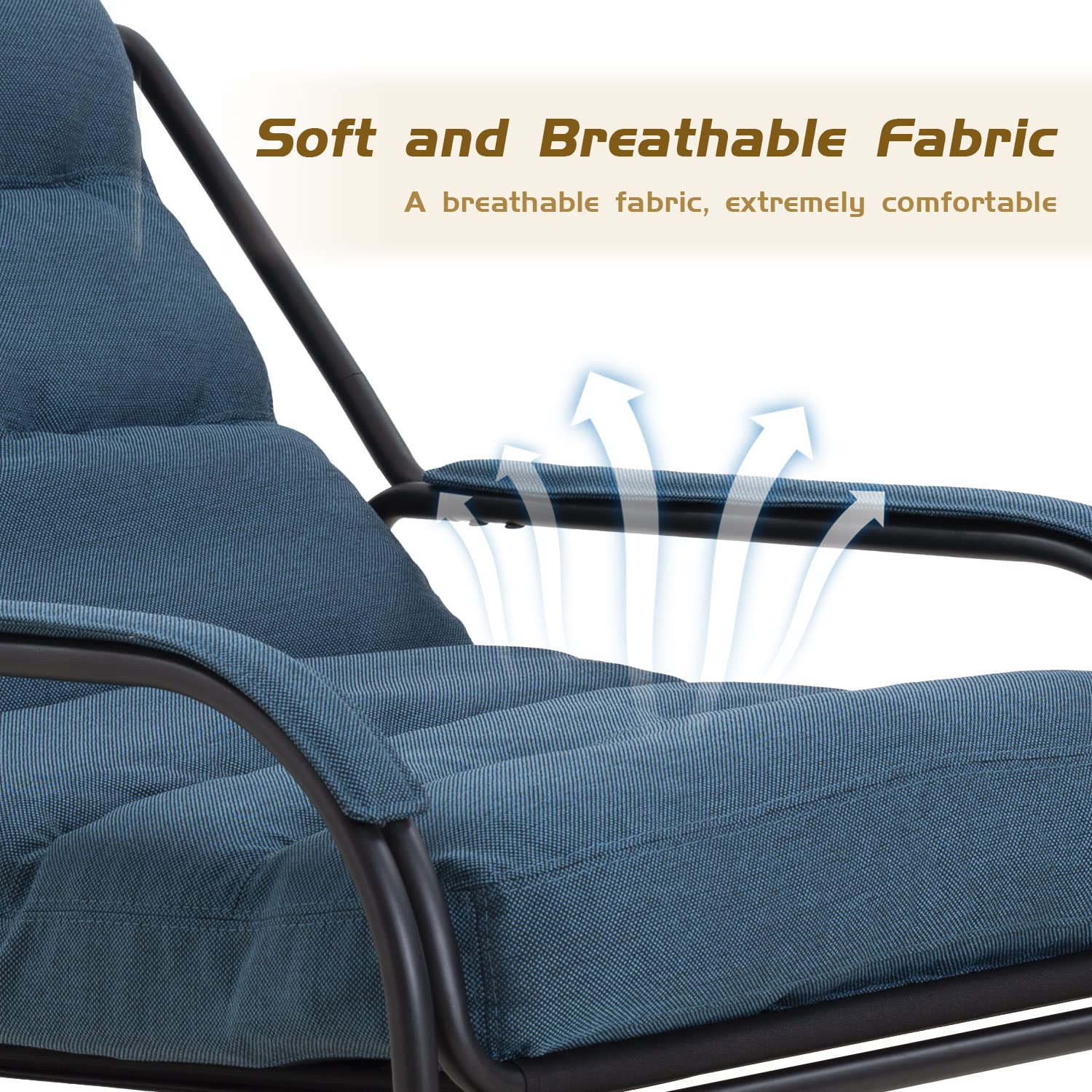 WILLIAMSPACE Navy Blue Upholstered Accent Chair - Comfortable Lounge Chaise with Arms for Living Room, Bedroom & Dorm - Plush Padded Cushion Sofa for Teens & Adults - Perfect for Reading, Relaxing & Lounging