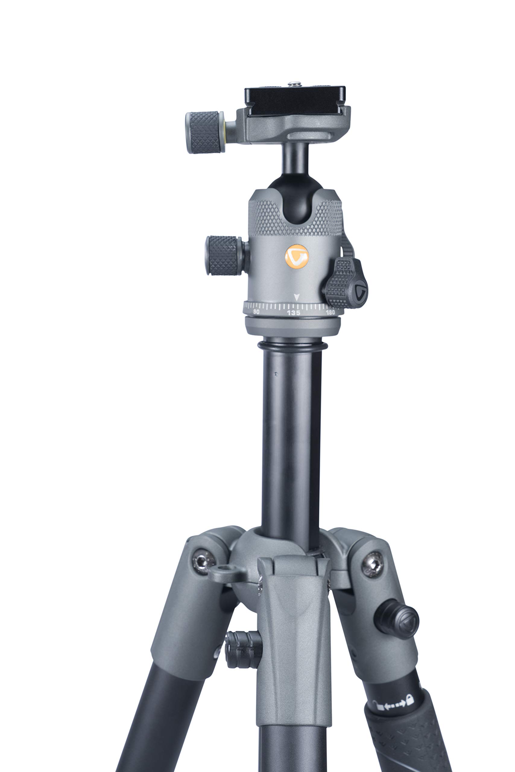 Vanguard VEO 2S 265AB Lightweight Aluminum Travel Tripod with Ball Head - Convertible to Monopod, Includes Smartphone Holder, Spiked Feet & Carry Bag - Perfect for Travel Photography, Hiking & Outdoor Adventures
