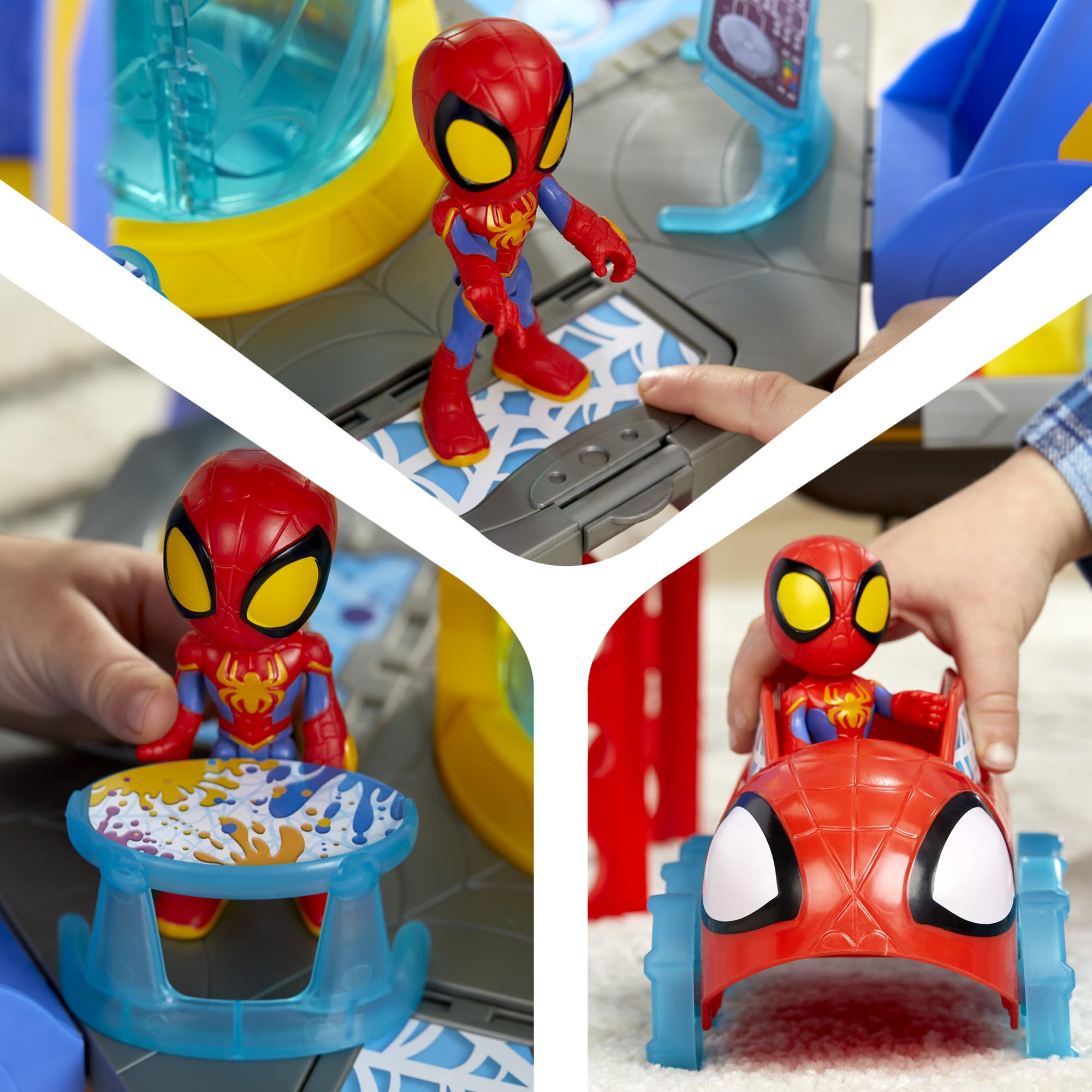 Spidey and His Amazing Friends Web-Spinners Web-Quarters Playset - Marvel Superhero Action Figure Toy Set with Vehicle & Accessories for Kids Ages 3+ | Pretend Play, Birthday Gift, Superhero Adventure Roleplay