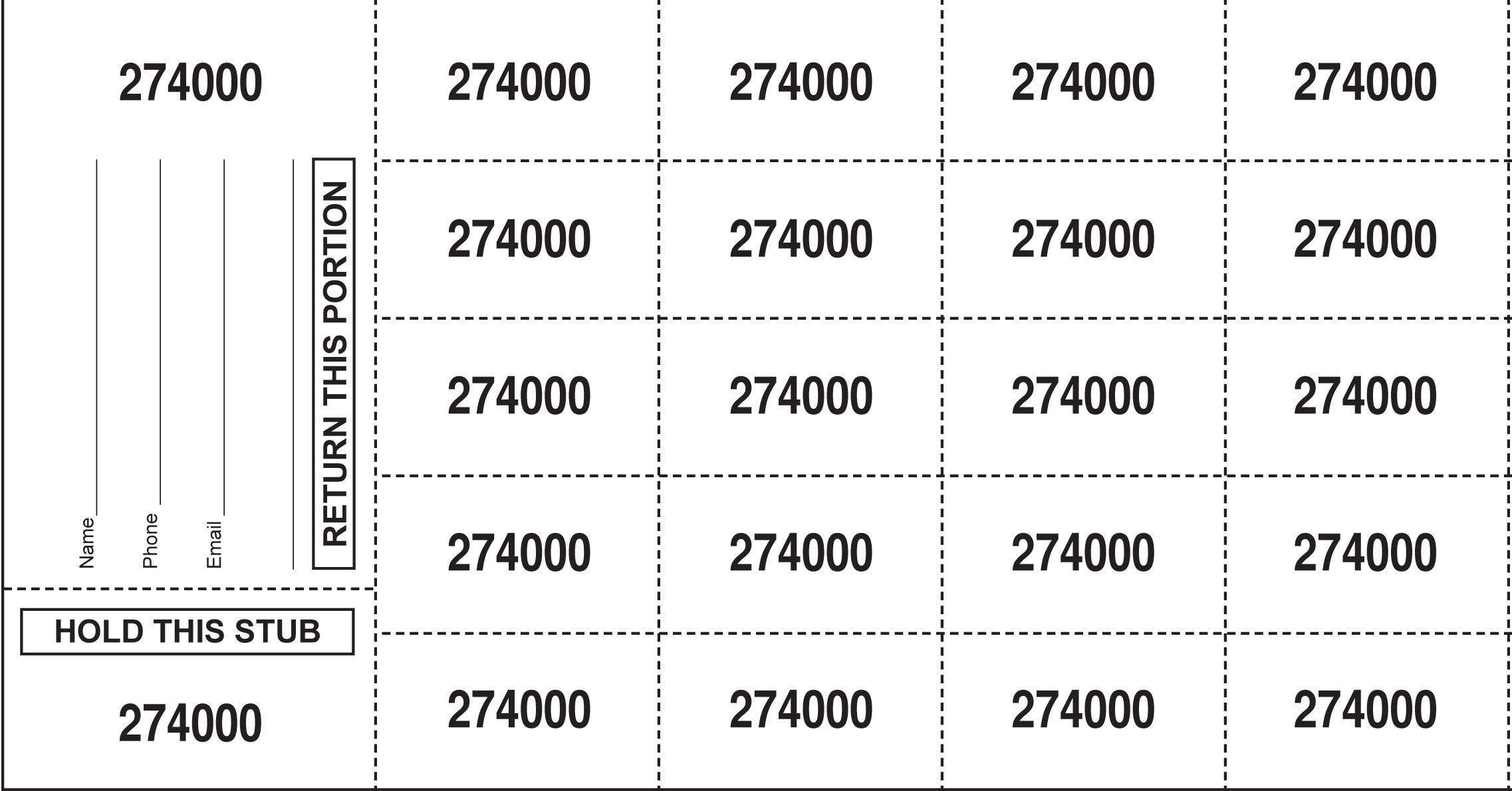 500 White Auction Tickets with Customizable Buyer Info - 5 to 25 Bid Numbers per Sheet (20 Bid Option) | Perfect for Charity Events, Fundraisers & Silent Auctions