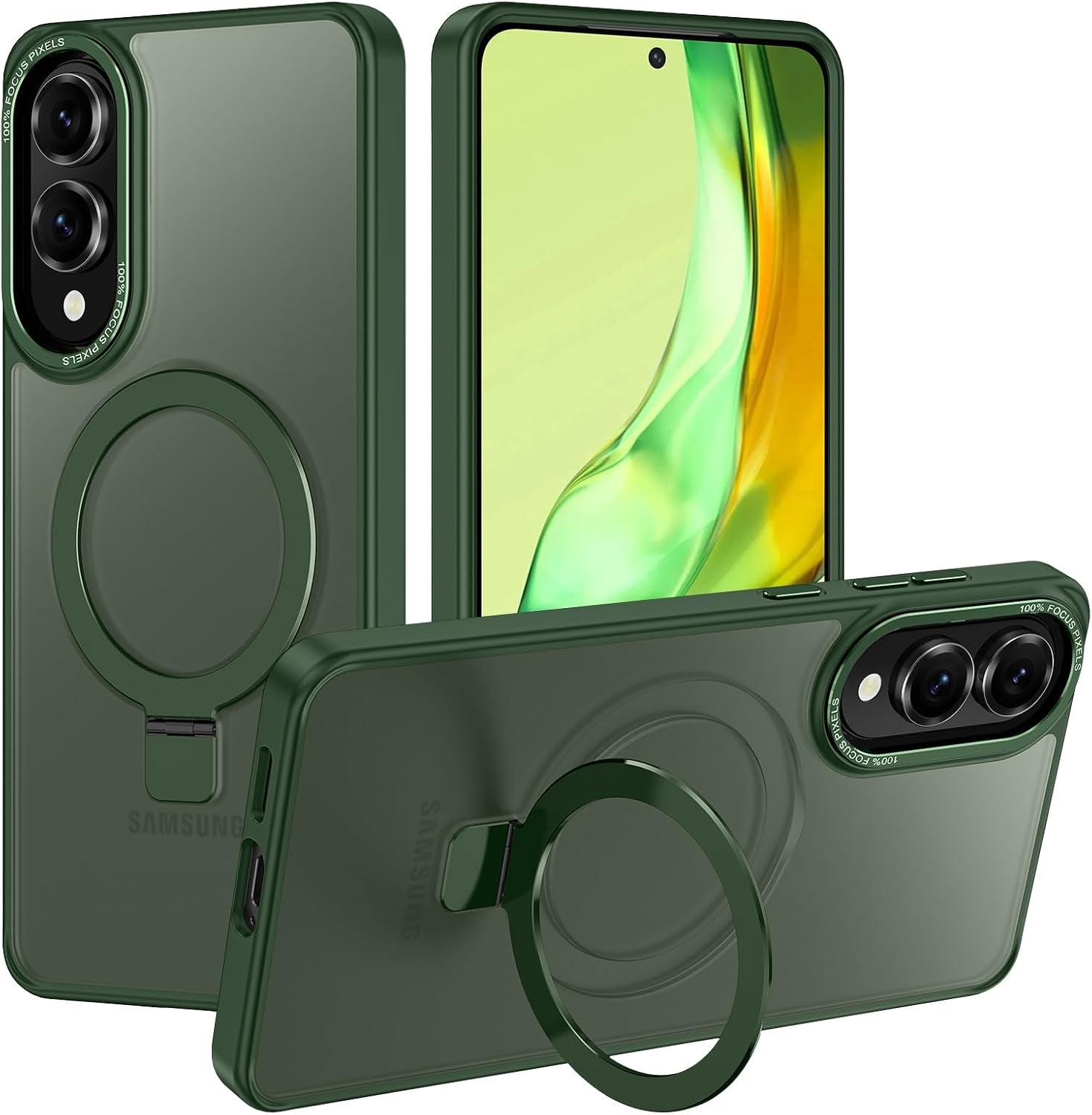 Samsung Galaxy S25 Edge MagSafe Kickstand Case - Shockproof Protective Cover with Magnetic Wireless Charging | Perfect for Work, Travel & Everyday Use