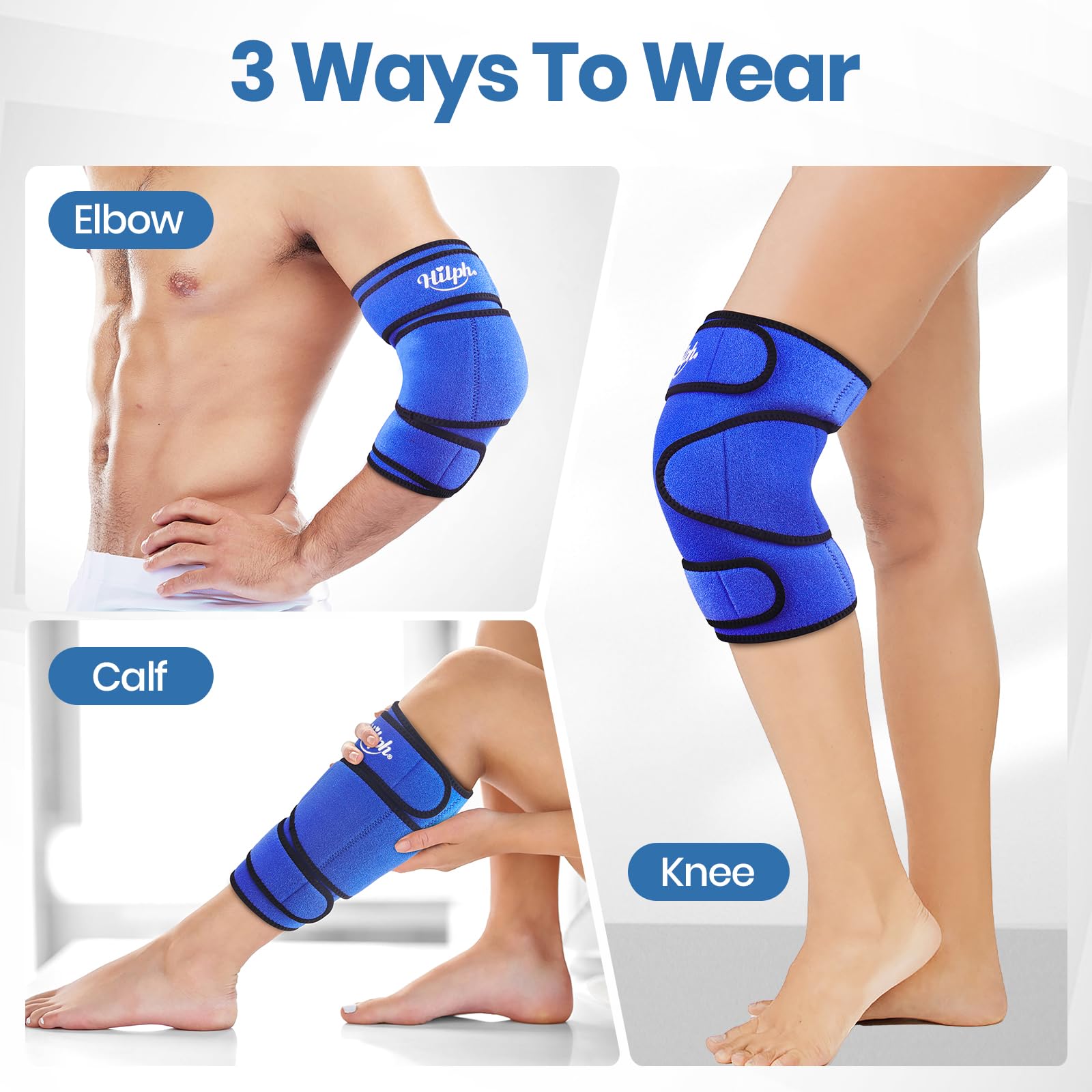 Reusable Gel Knee Ice Pack Wrap for Pain Relief - Cold Therapy for Knee Replacement Surgery, Meniscus Tear, Osteoarthritis & Bursitis | Adjustable Wrap Around Entire Knee | Blue | Perfect for Post-Surgery Recovery, Sports Injuries & Joint Swelling