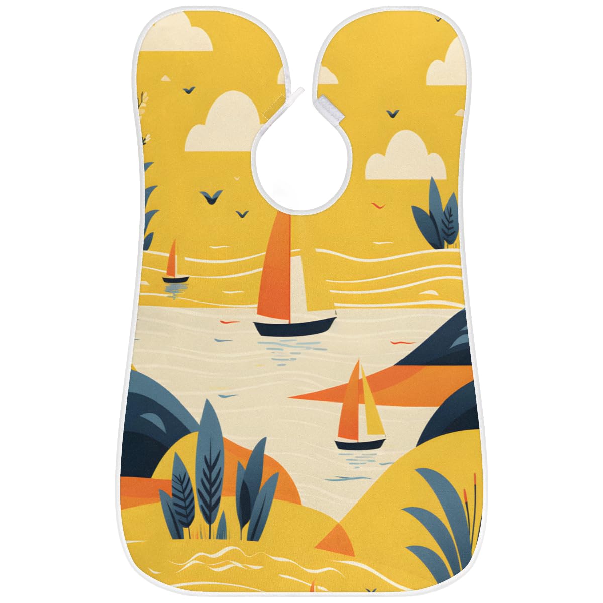 Men's Summer Cartoon Boat Beard Shaving Bib - Waterproof Makeup & Hair Dye Apron for Barbers & Artists - Sink Hair Catcher for Beard Trimming & Lineup - Perfect Gift for Grooming & Salon Use