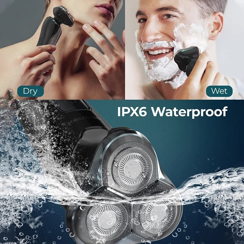 JZZANG 3-in-1 Electric Razor for Men - Waterproof Wet/Dry Beard Trimmer, Nose Hair Trimmer & Hair Clipper Kit with USB Rechargeable Shaver - Perfect for Travel, Home & Gym Use