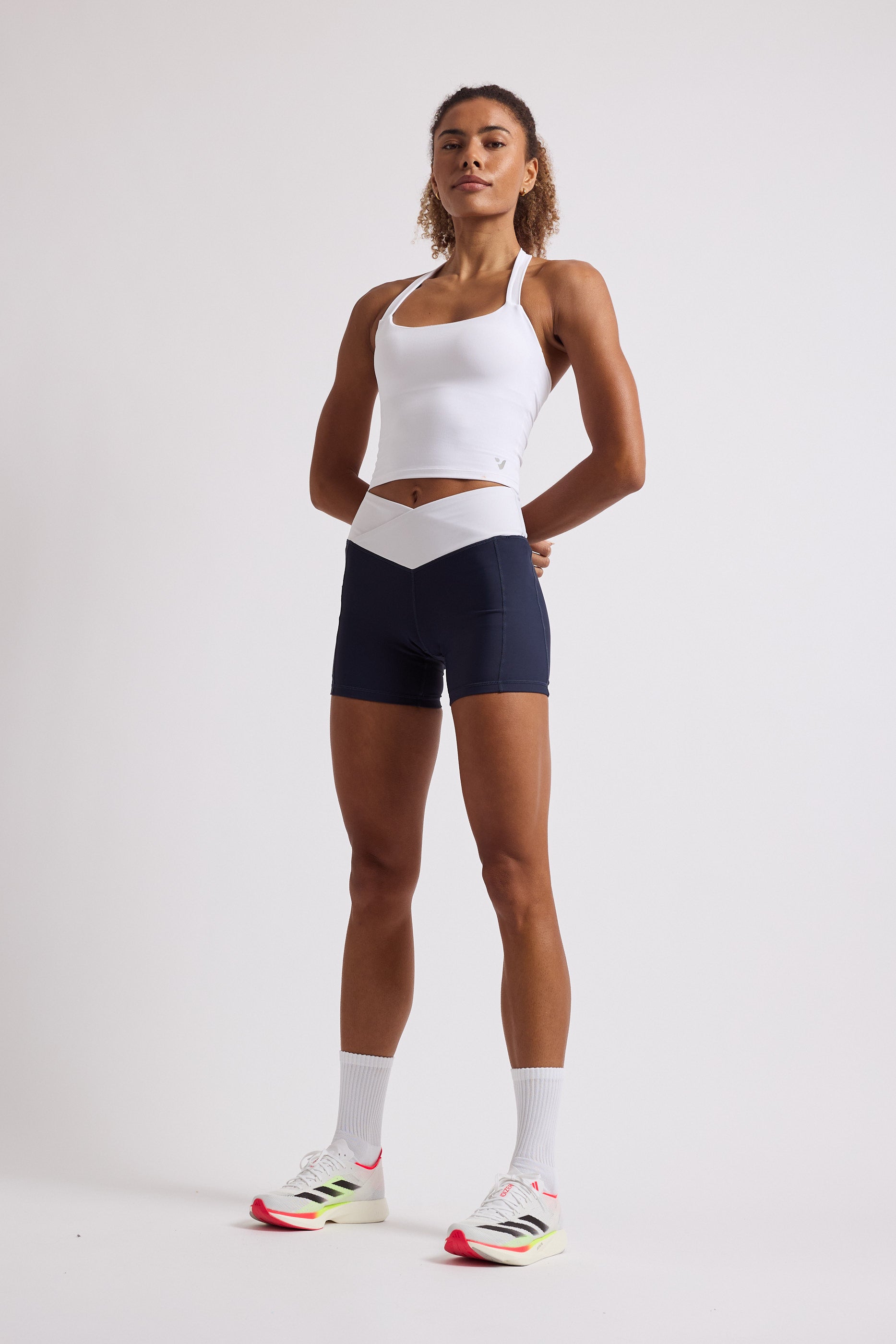 High Support Halter Neck Sports Bra for Women - Breathable Workout Top for Running, Yoga & Gym - White