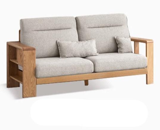 Premium Oak Solid Wood Sectional Sofa Set - Modern L-Shaped Couch with Storage for Living Room, Lounge & Family Room - Durable Hardwood Furniture for Home Decor