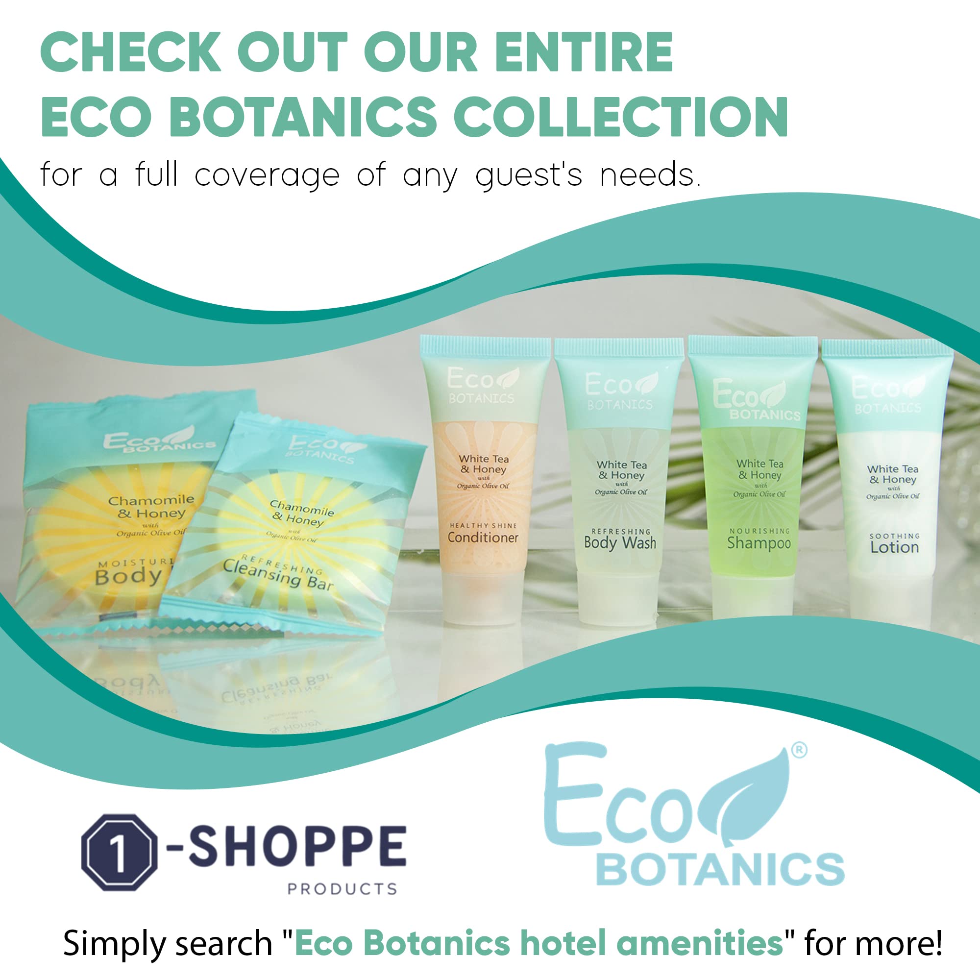 Eco Botanics Travel-Size Hotel Conditioner 0.85 oz (Pack of 100) | Moisturizing Hair Care for Hotels, Gyms & Travel | Sulfate-Free & Paraben-Free