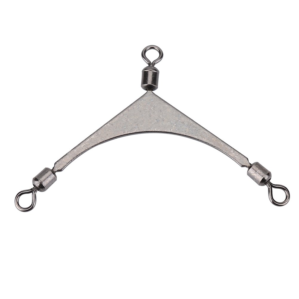 Premium ZJchao Triple Swivels Fishing Connectors - 3-Way Fishing Swivel Rings (10pcs) for Saltwater & Freshwater Fishing - Ideal for Lure Rigging, Trolling & Bait Fishing
