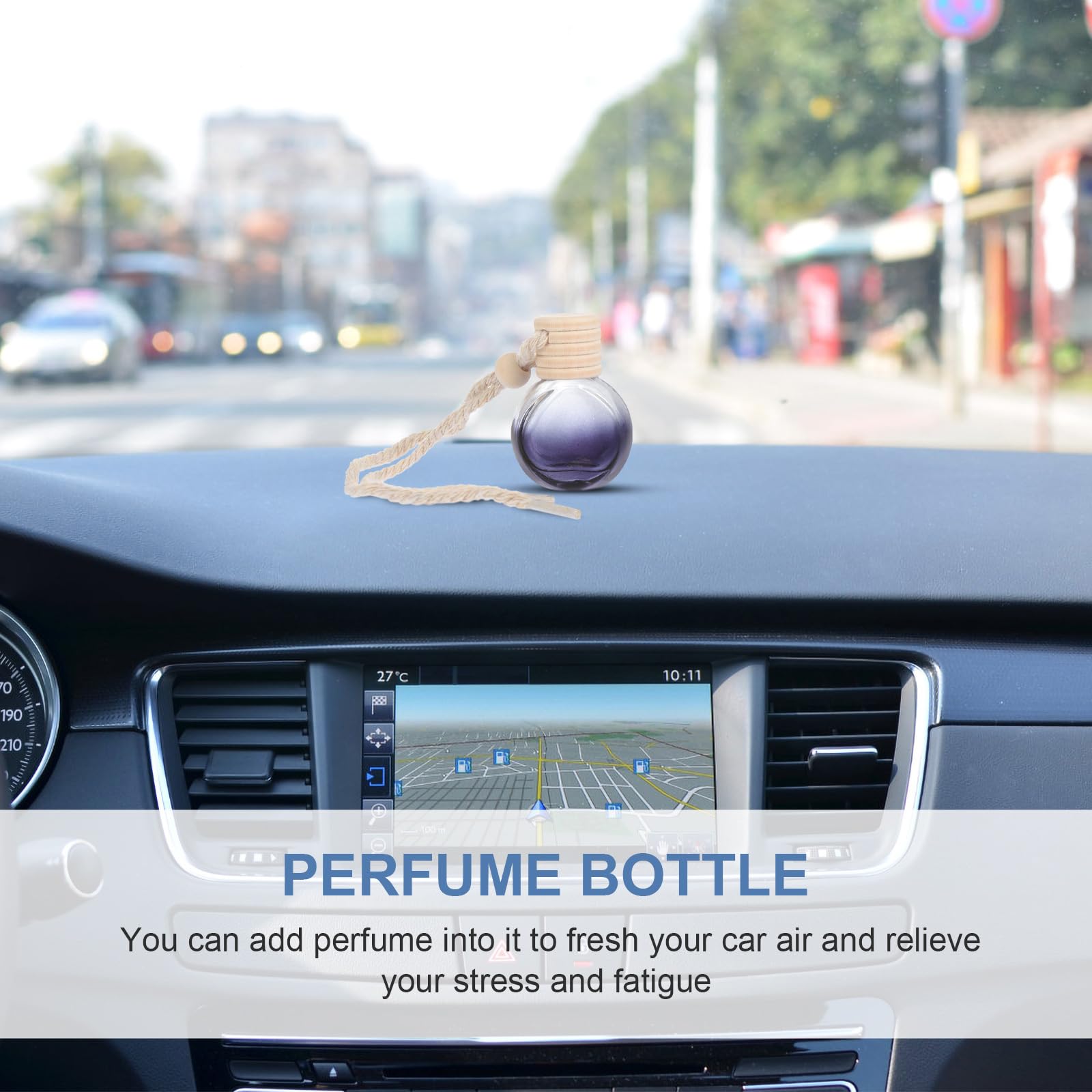 VOSAREA 20pcs Empty Glass Car Air Freshener Hanging Bottles - Essential Oil Diffuser & Perfume Dispenser for Auto, Vehicle, Wardrobe - Perfect for Aromatherapy, Home & Car Decor