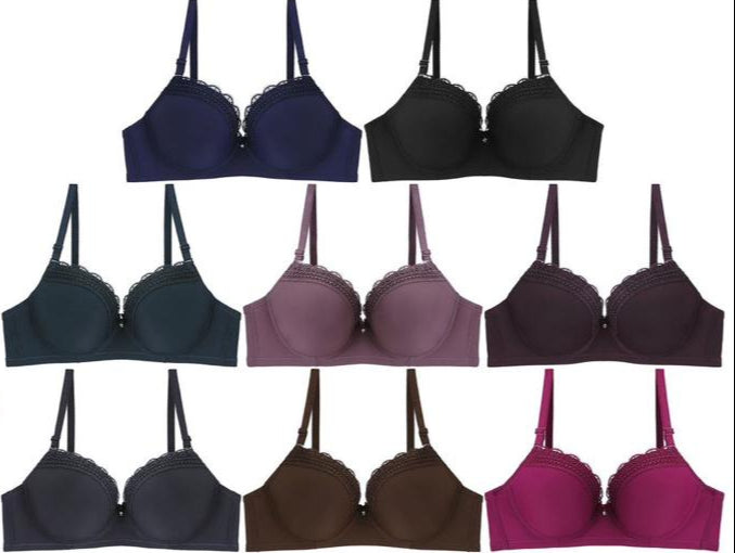 Scalloped Lace Trim Thin Cup Bra - Comfortable & Sexy Underwear for Everyday Wear or Special Occasions