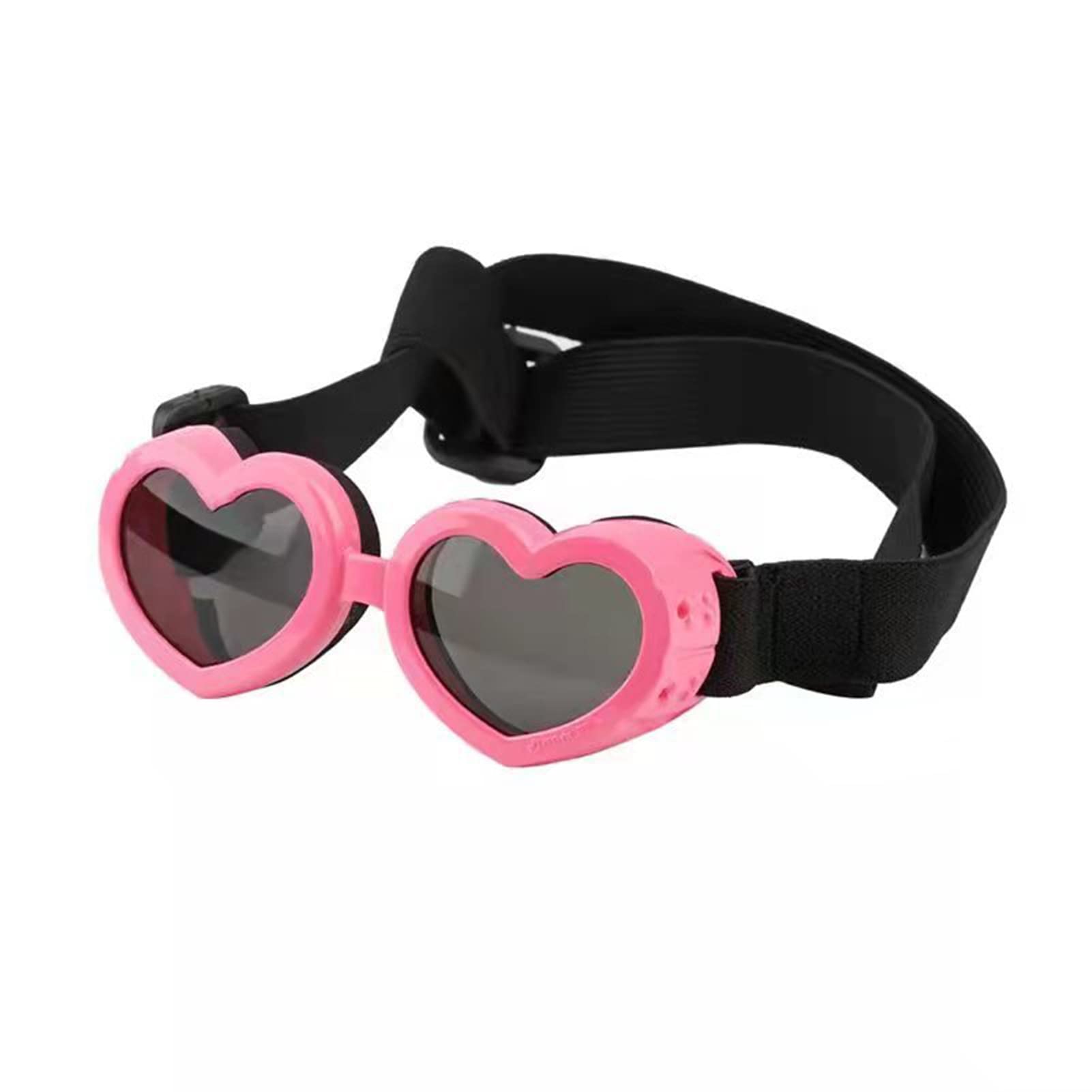 HOVTOIL Dog Sunglasses - Ultra-Light Windproof Goggles for Pets - Pink Heart-Shaped for Outdoor Adventures