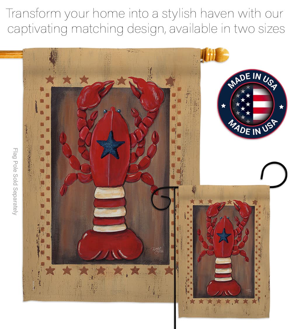 Patriotic Lobster Coastal Flag Set 28x40