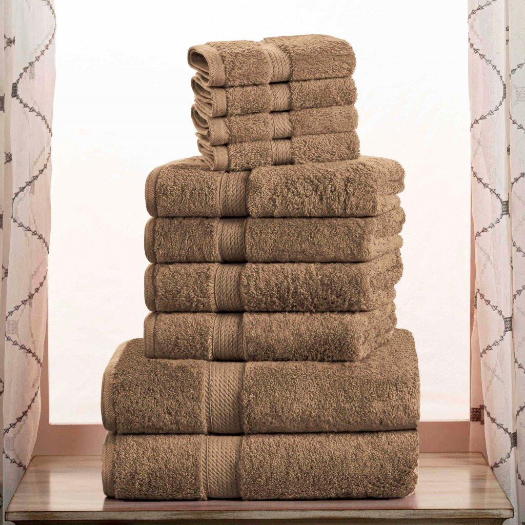 Premium Egyptian Cotton 10-Piece Towel Set - Ultra Soft, Heavyweight & Plush for Bath, Spa & Luxury Home Use