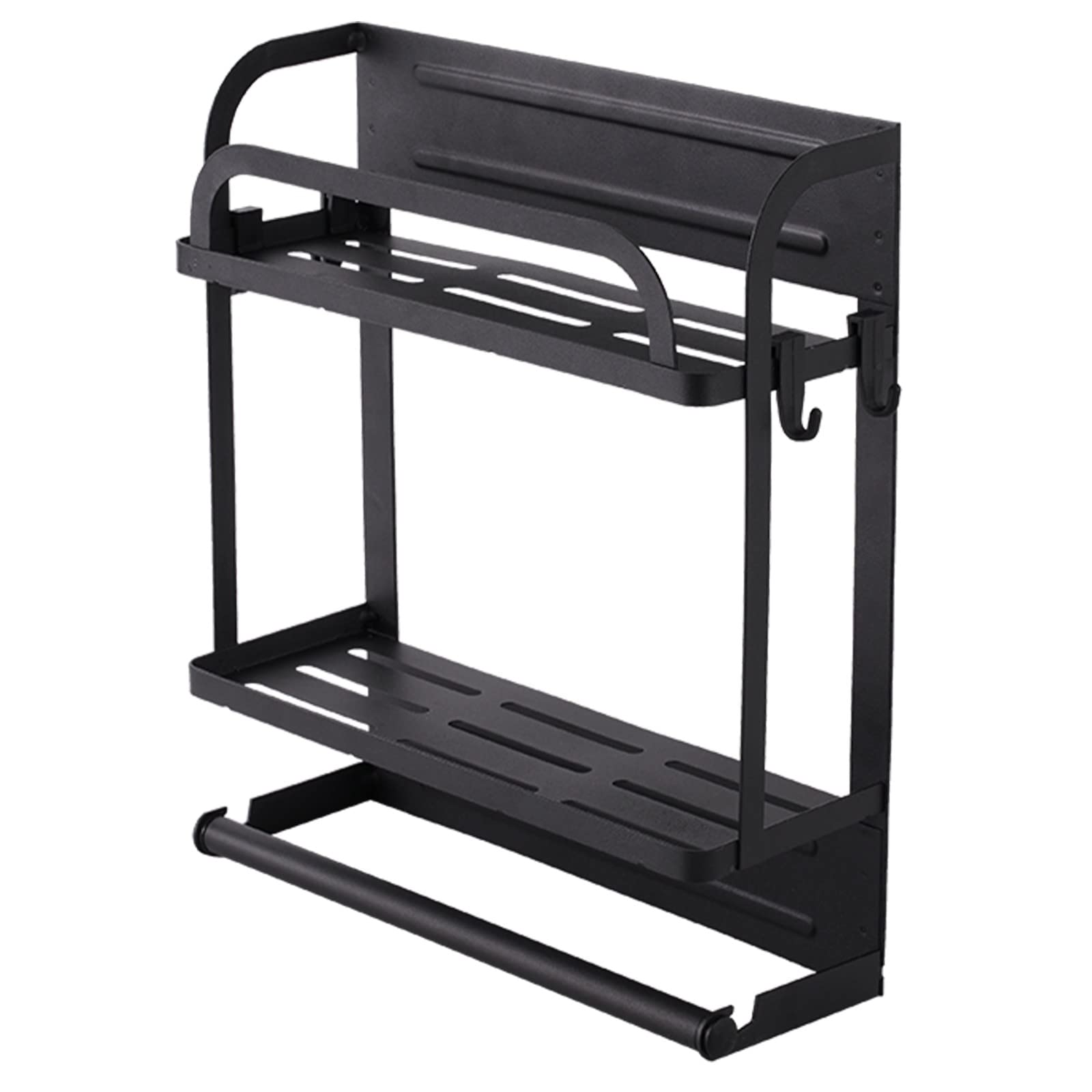 Sturdy Magnetic Refrigerator Organizer - Heavy Duty Kitchen Storage Rack for Baby Bottles, Spices & Condiments | Space-Saving Fridge Shelf & Drying Rack (Black, One Size) | Perfect for Small Kitchens, Nurseries & College Dorms