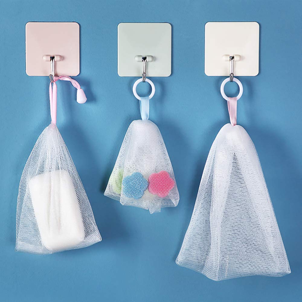 6-Piece Foaming Net Set for Face Cleansing & Shower - Soft Bubble Mesh Bag for Gentle Exfoliation & Deep Cleaning - Perfect for Skincare Routine & Spa Day at Home