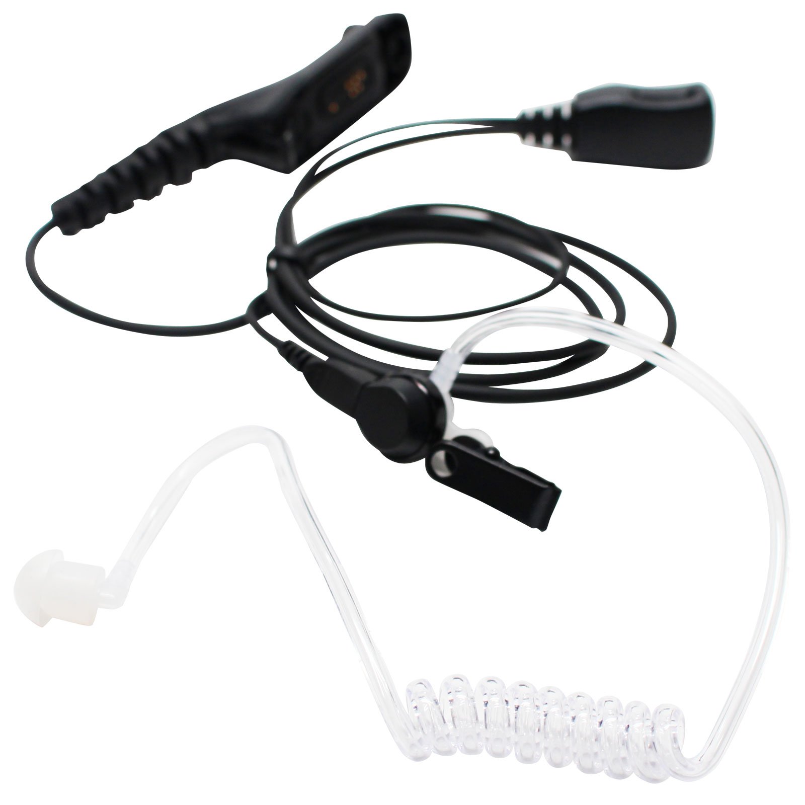 Motorola APX6000 P25 FBI Earpiece Replacement with PTT Microphone - Acoustic Earphone for Motorola APX6000 P25 Two-Way Radio - Security Surveillance Headset for Law Enforcement & First Responders - Perfect for Police, FBI Agents & Tactical Operations
