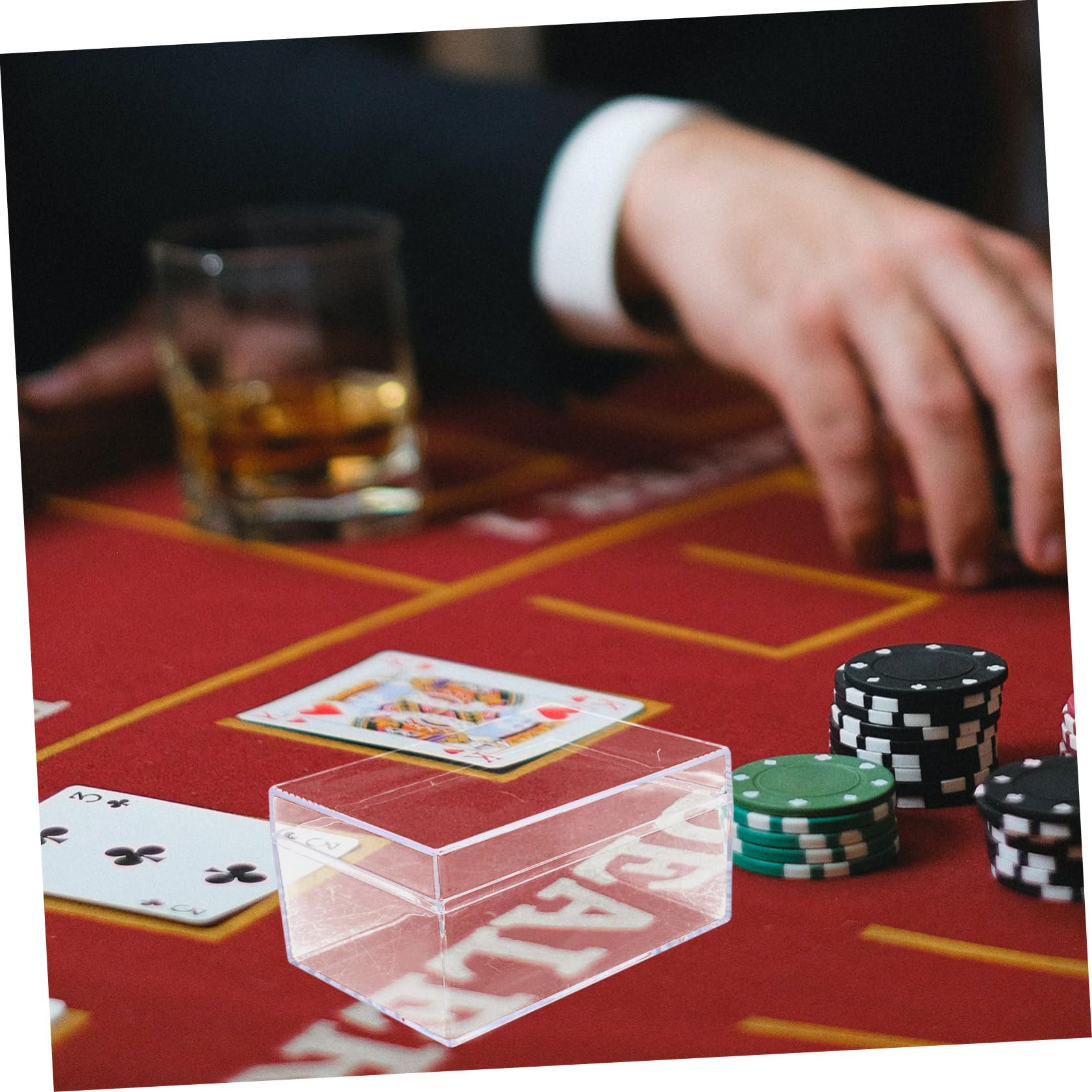 Mobestech Plastic Playing Card Storage Box - Rectangular Clear Card Case for Collectible Cards, Candy, Small Beads - Perfect for Game Nights, Travel & Organizing Collectibles