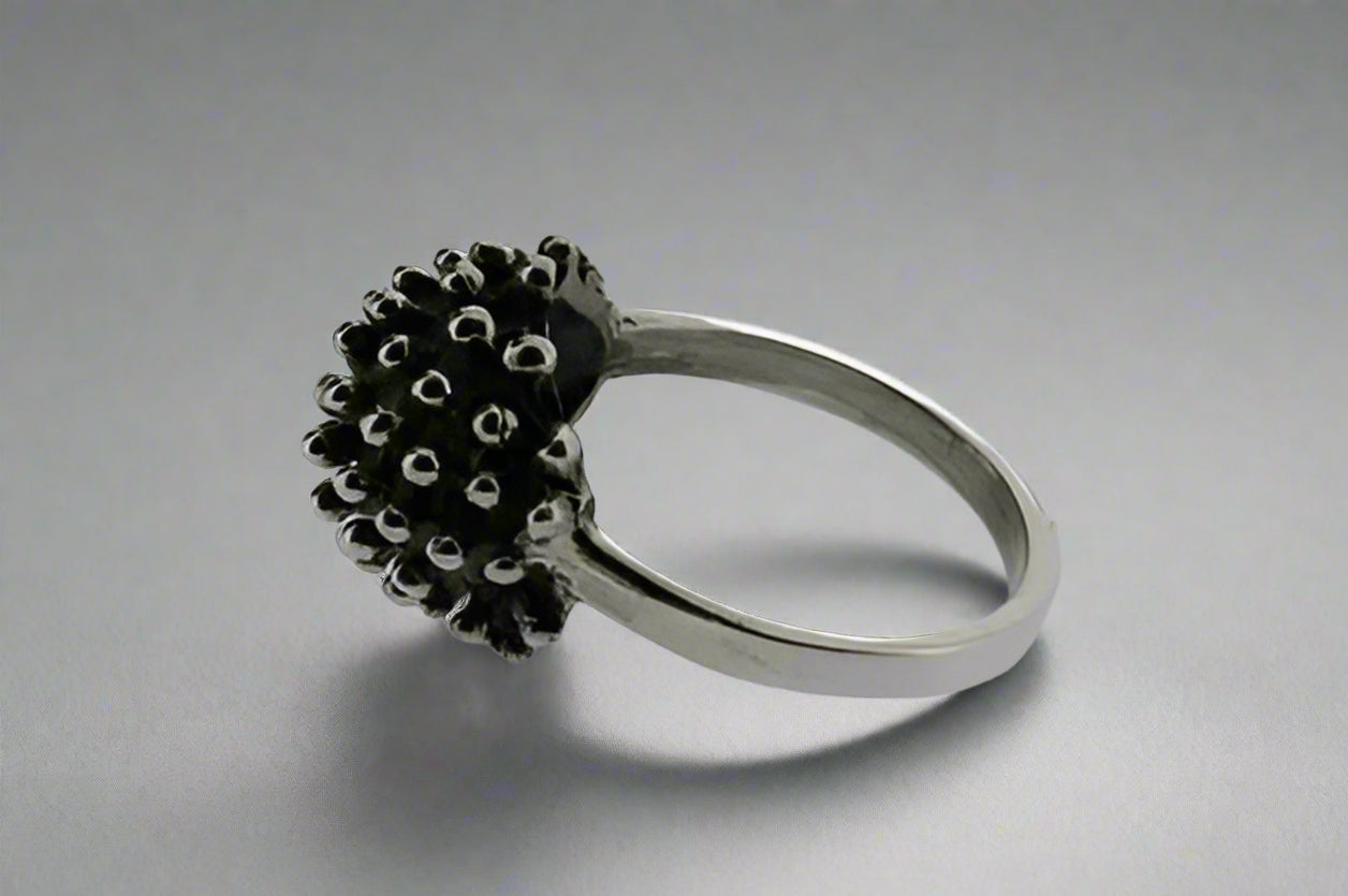 Fizzy Bubble Ring - Oxidized Sterling Silver Stackable Band for Women - Perfect for Everyday Wear, Parties & Gifts
