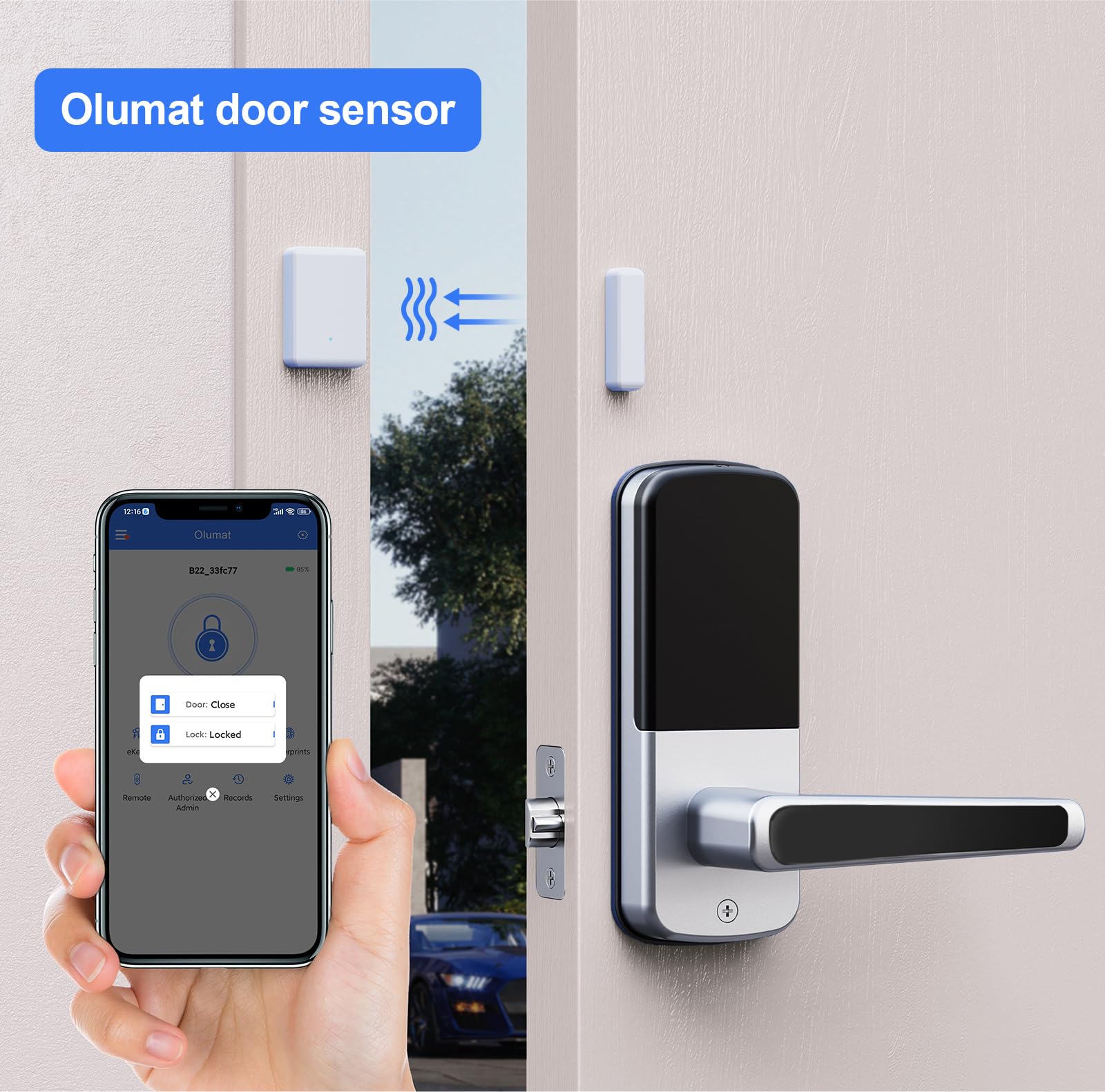 Smart WiFi Door Lock with Keyless Entry & Fingerprint - Keypad & App Control Smart Lock for Front Door - Auto Lock & Door Sensor - Perfect for Home Security & Vacation Rentals
