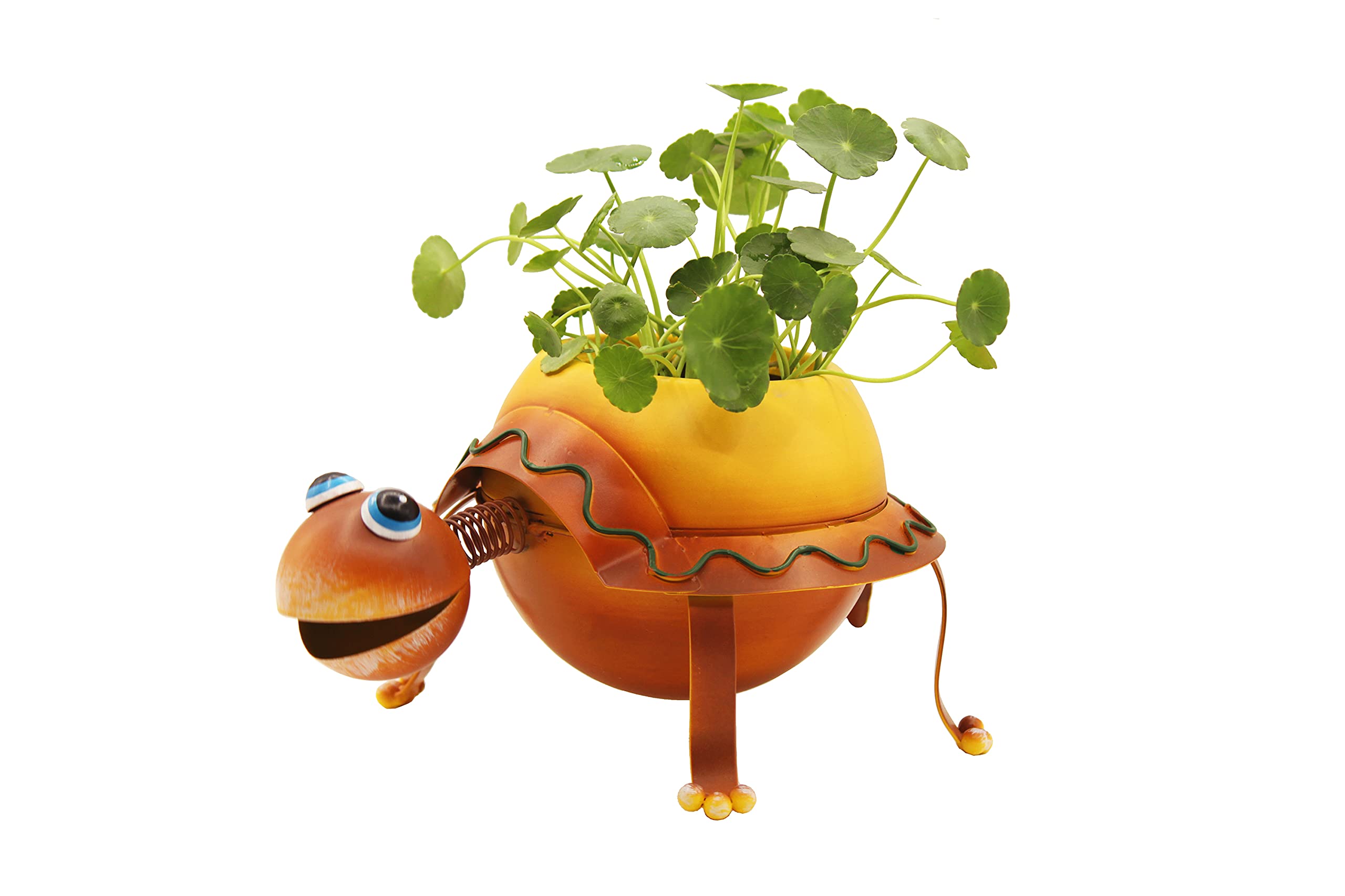 Metal Turtle Planter with Drainage Holes - Succulent & Herb Flower Pot for Indoor/Outdoor Gardening, Home Decor, Kitchen Windowsill - Perfect for Small Plants, Cacti, and Decorative Greenery