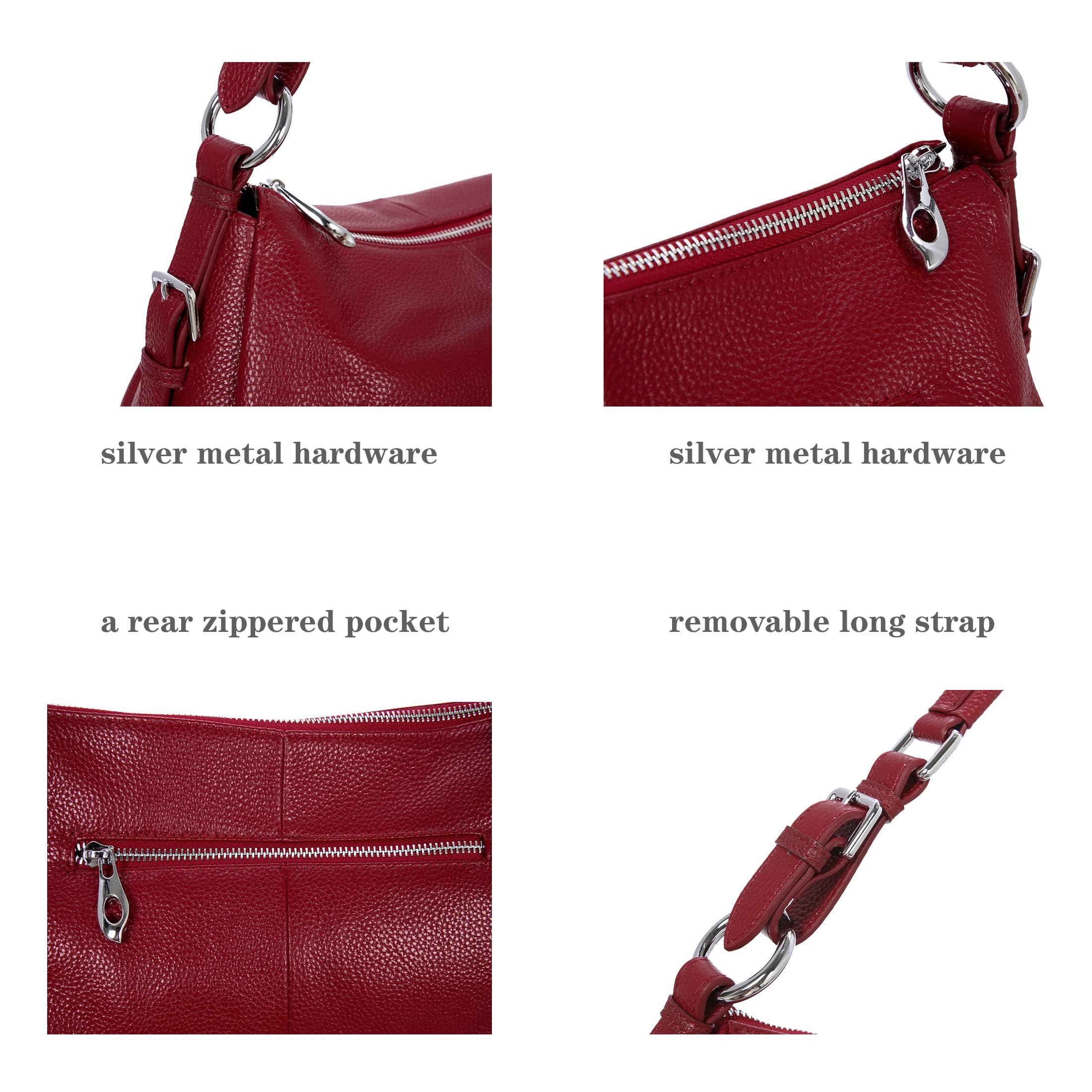 HESHE Genuine Leather Handbags for Women - Stylish Hobo Shoulder Bags, Tote Bags & Crossbody Purses - Designer Satchel Bags for Work, Travel & Everyday Use