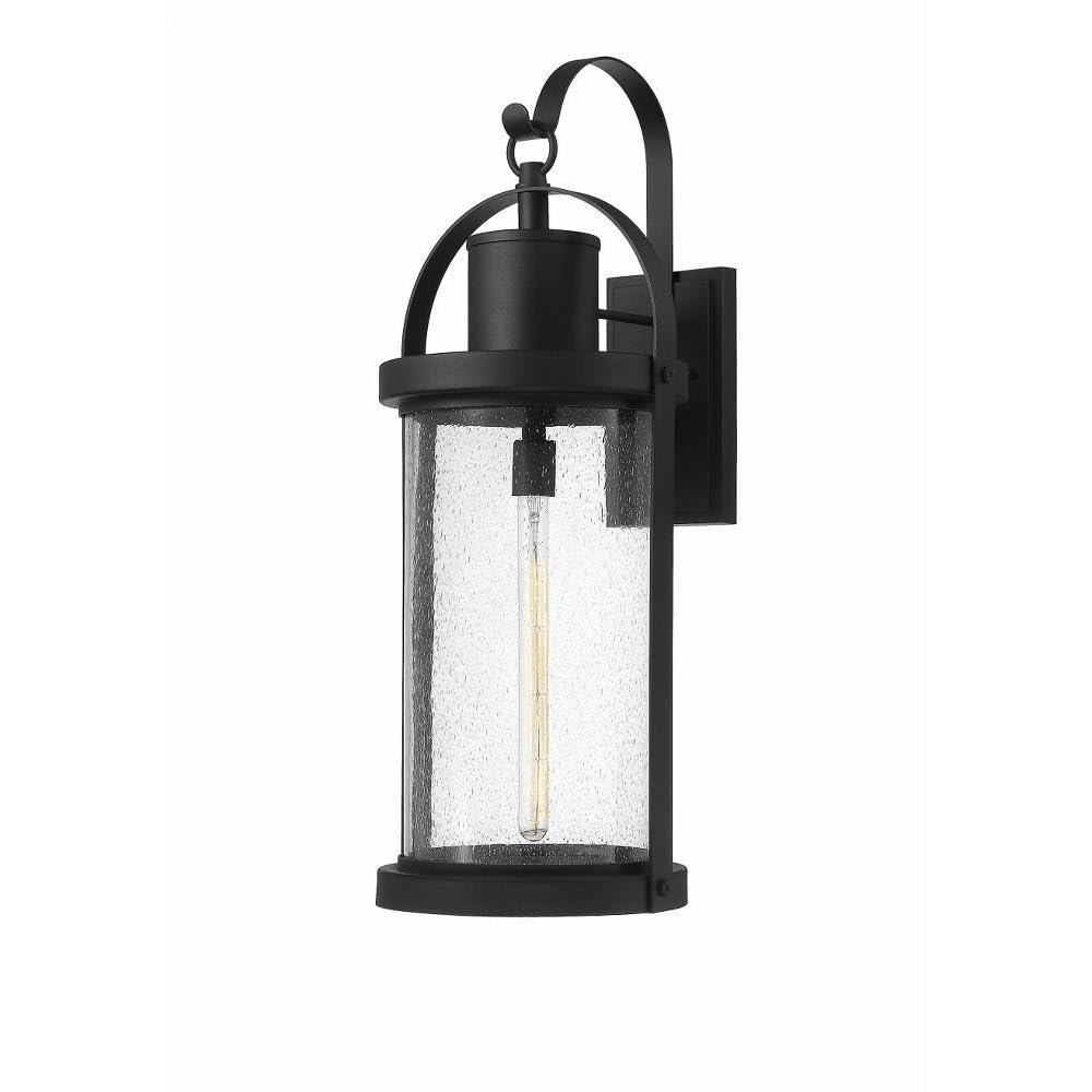 Z-Lite 569XL-BK Black 1-Light Outdoor Wall Sconce - Weatherproof Exterior Lighting for Porch, Patio, Garage & Entryway