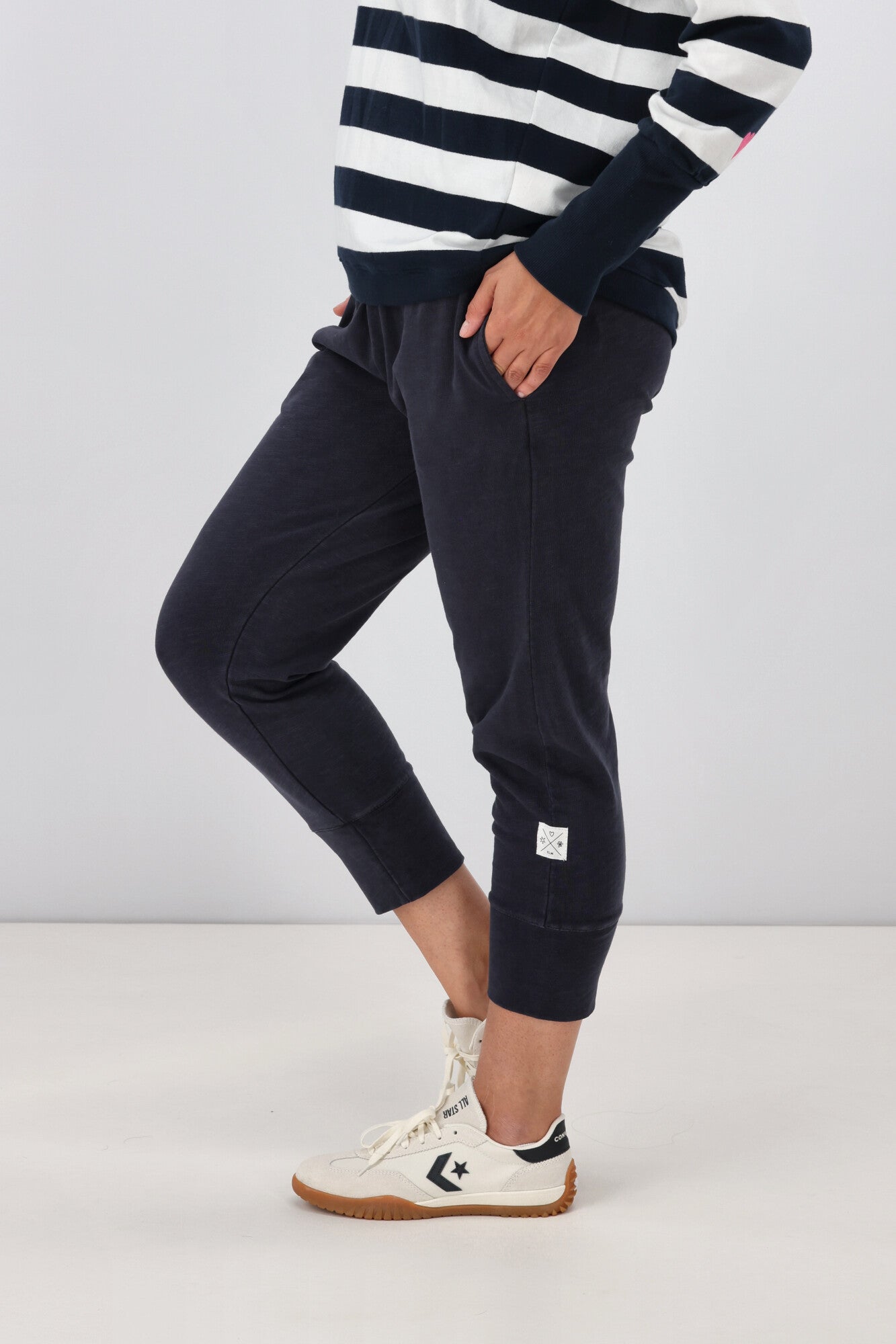 Elm Brunch Pant Navy - Women's High Waisted Casual Pants for Brunch & Weekend Outings