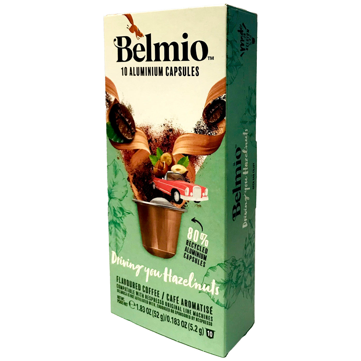 Belmio Hazelnut Coffee Pods for Nespresso® Machines - 10 Pack | Rich & Aromatic Espresso Capsules for Home or Office Brewing