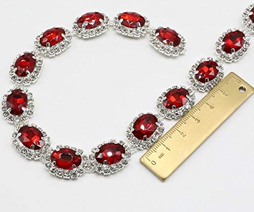Xuccus 10 Yards DIY Sew-on Rhinestone Trim - Crystal Motif Strass Non Hot Fix Rhinestone Tape Applicator Ribbon with Sparkling Clear Rhinestones for Wedding Dresses, Costumes & DIY Crafts