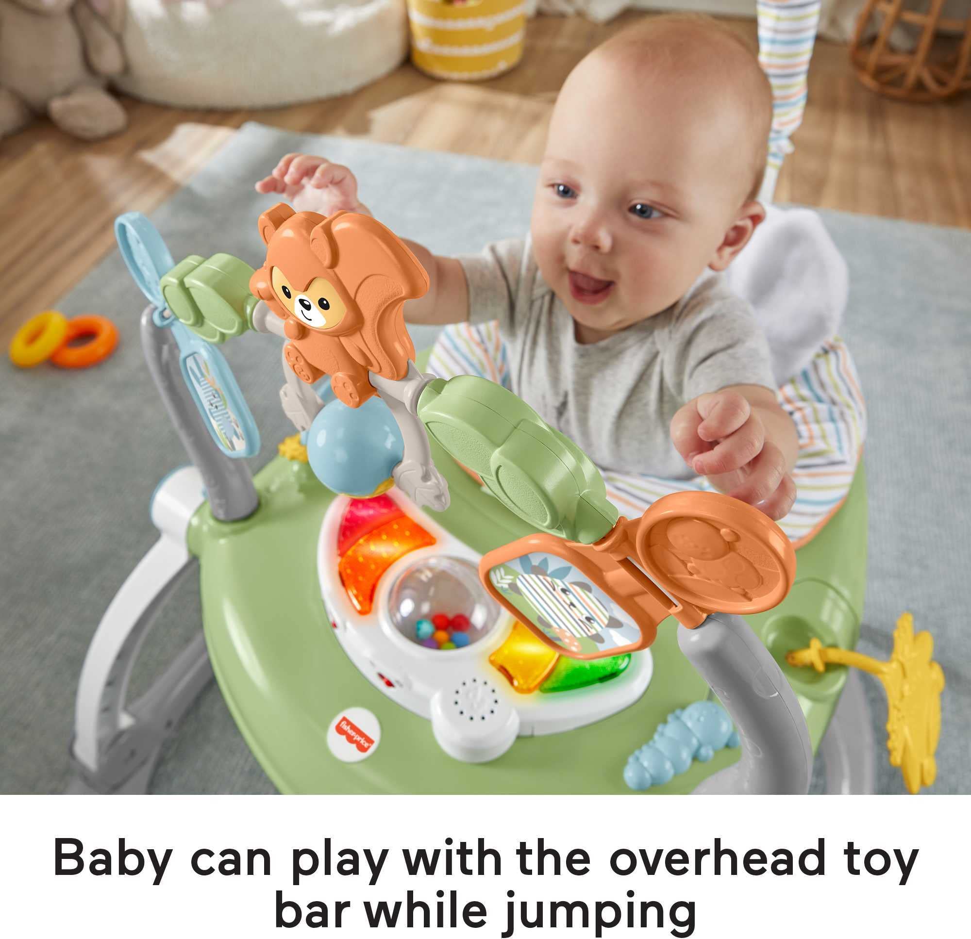 Fisher-Price Sweet Snugapuppy SpaceSaver Jumperoo Baby Activity Center with Lights, Sounds & Foldable Frame - Interactive Bouncer for Infants & Toddlers, Perfect for Playtime, Learning & Motor Skills Development