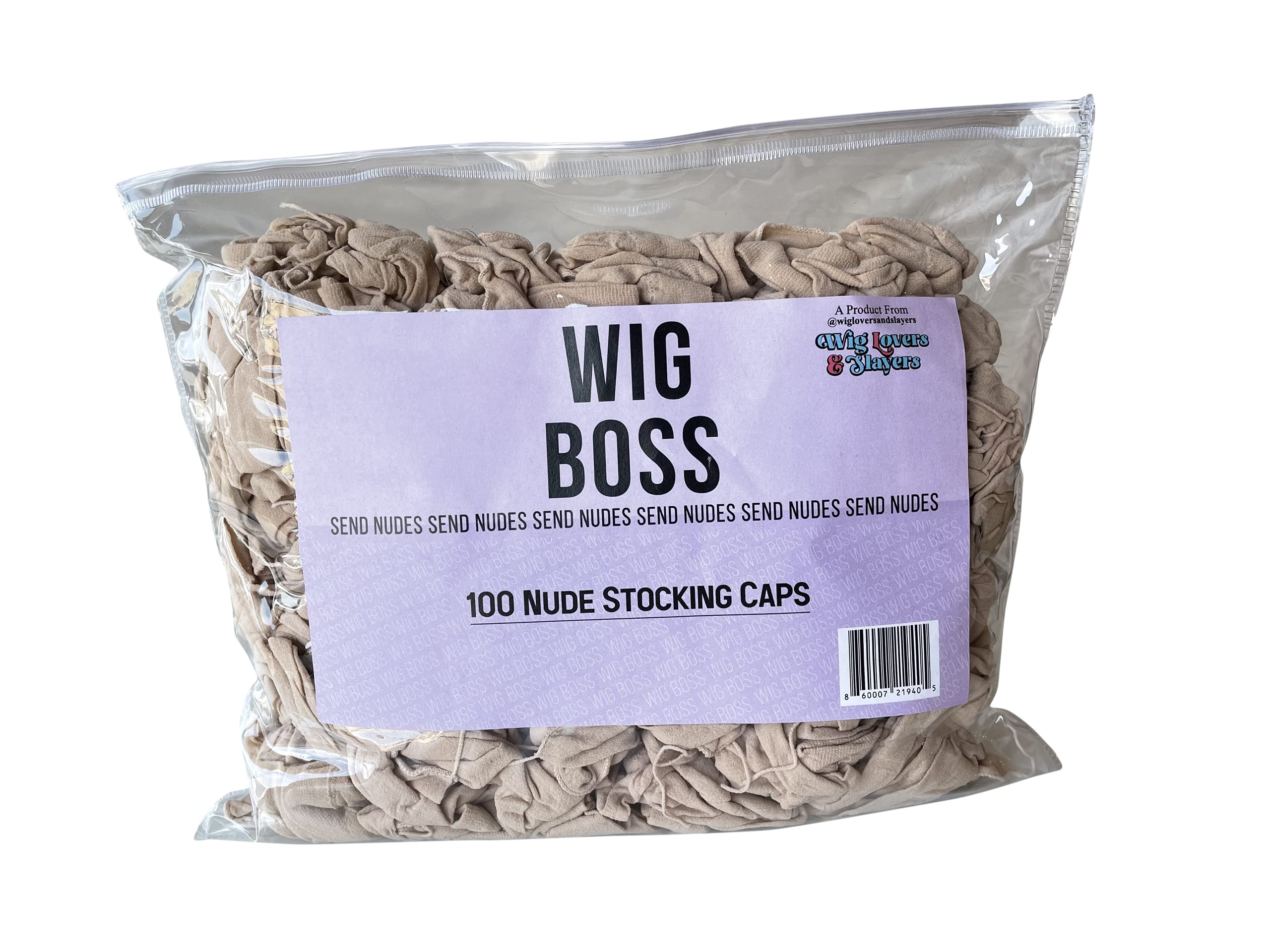 WigBoss Bulk Stocking Caps 100 Units Beige/Tan - Stretchy Lightweight Wig Caps for Women & Men | Breathable Hair Net for Wig Lining, Cosplay, Chemo & Daily Use