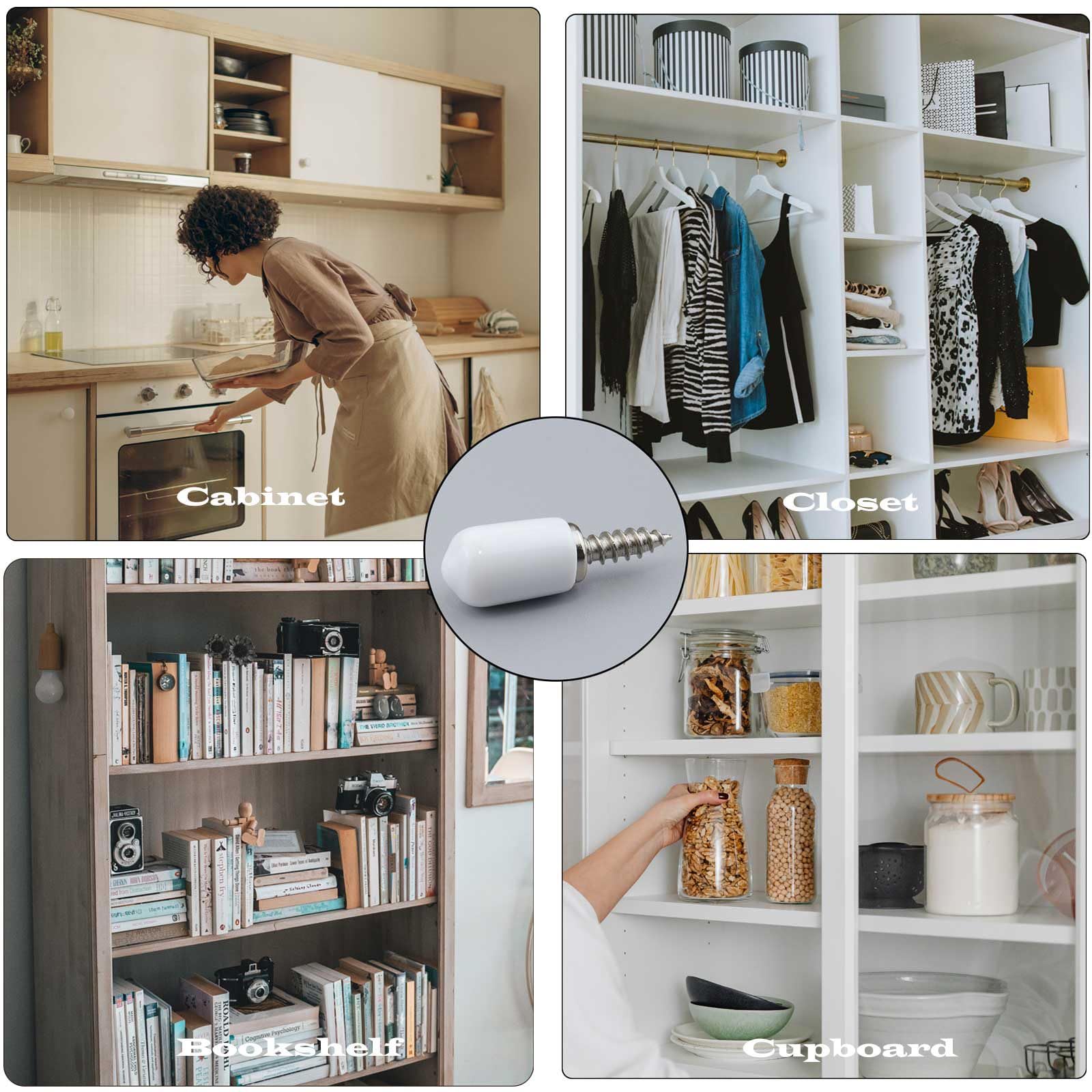 Anti-Slip Shelf Support Pegs with Silicone Sleeves - Durable Shelf Pins for Kitchen Cabinets, Cupboards, Bookcases, Closets & Glass Display Cases - Perfect for Organizing and Securing Shelves in Home & Office