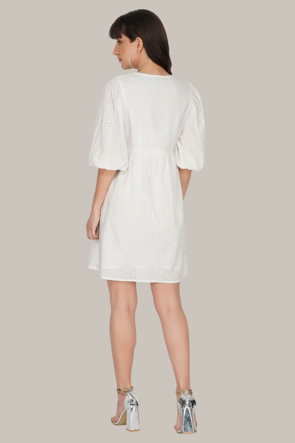 Kora Women's White Cotton Mini Dress - Casual Summer Sundress for Beach, Party & Everyday Wear