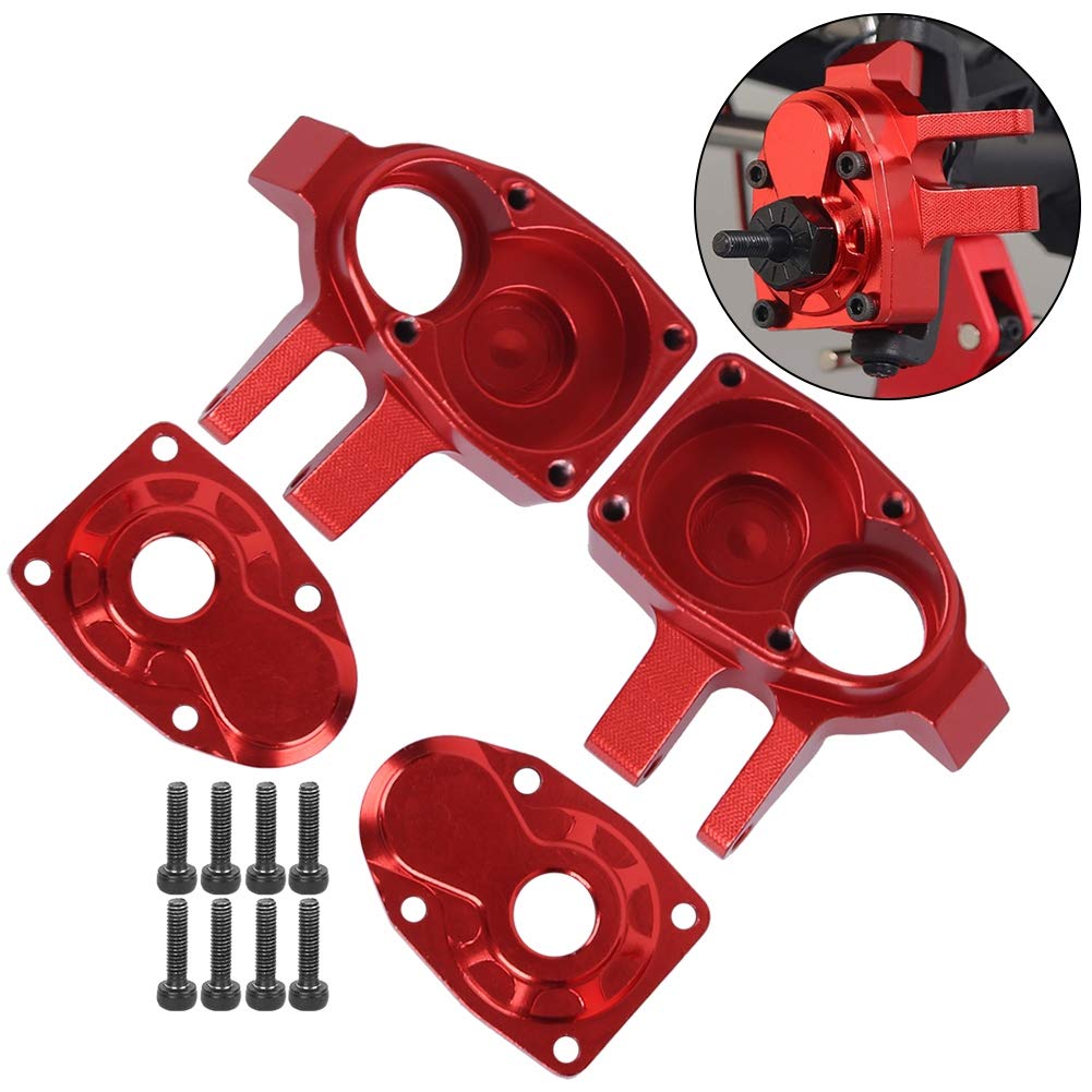 Tbest 2Pcs Aluminum Alloy RC Car Front Steering Cup & Axle Shell - Compatible with SCX10 III RC Crawler (Red) | Durable Replacement Part for Off-Road RC Car Upgrades & Repairs