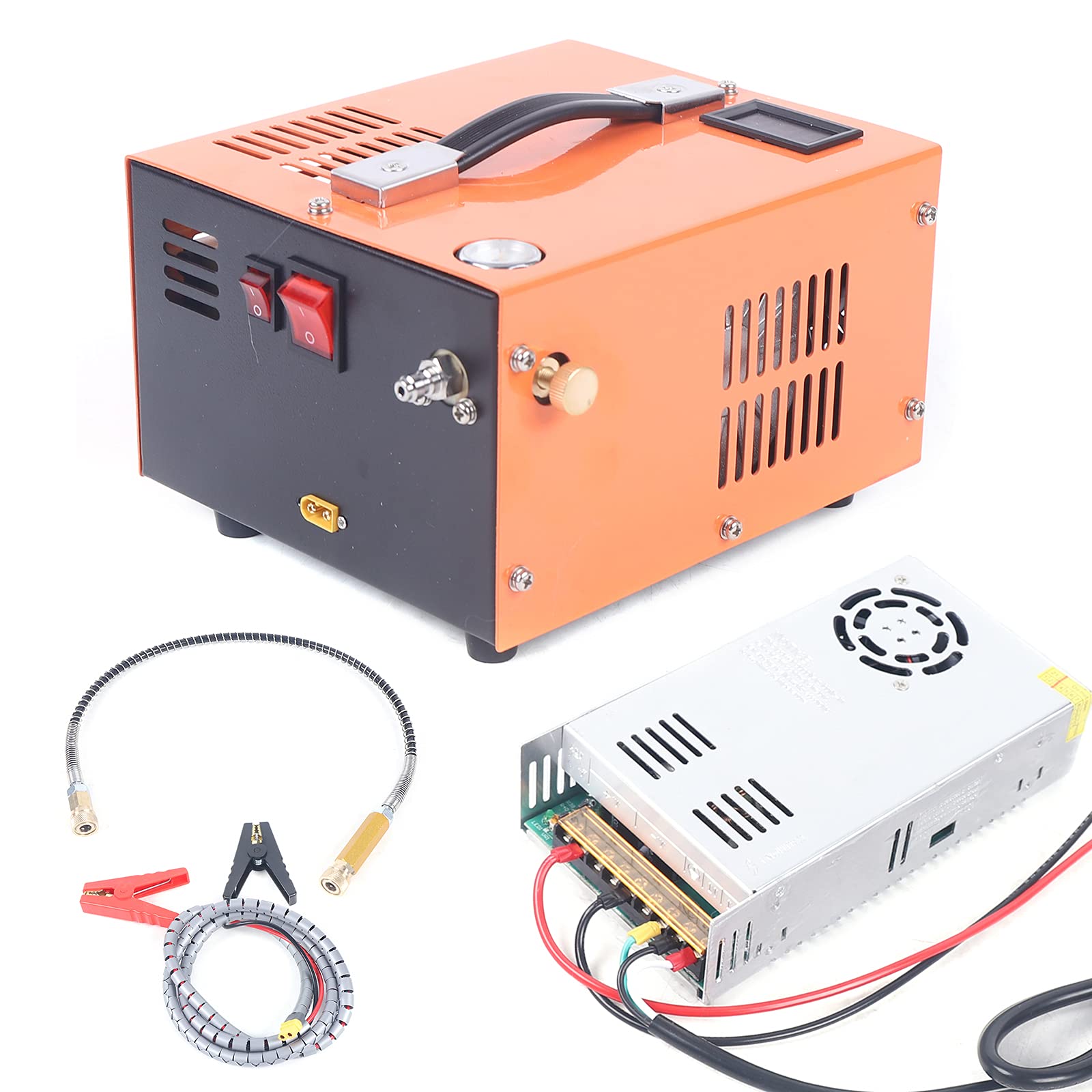 TFCFL 4500 PSI High Pressure PCP Air Compressor Pump - Portable 12V Electric Air Compressor with 30Mpa Transformer for Paintball, Scuba Tanks & Air Rifles - Perfect for Outdoor Sports, Hunting & DIY Projects