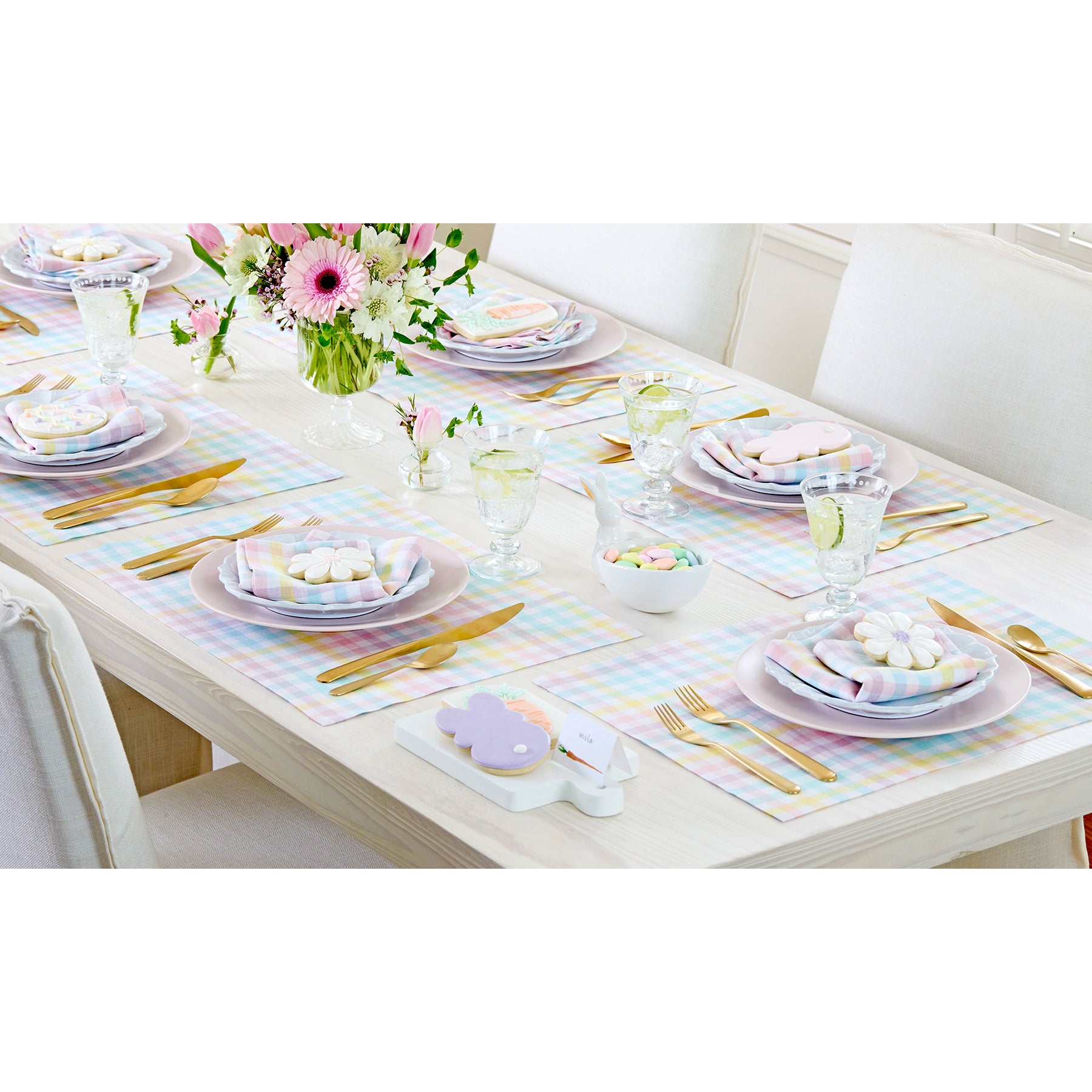 Stylish Gingham Placemats Set of 4 - Premium Cotton Table Mats for Dining & Kitchen Decor - Perfect for Parties, Picnics & Everyday Use