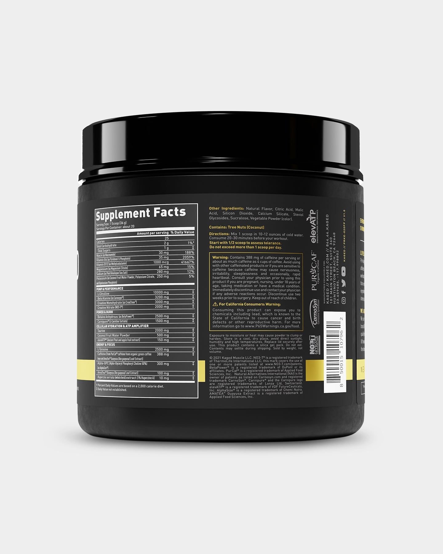 KAGED ELITE Pre Workout Powder - Premium Energy & Focus Supplement for Intense Gym Training, Muscle Building & Athletic Performance - Best for Bodybuilders & Fitness Enthusiasts