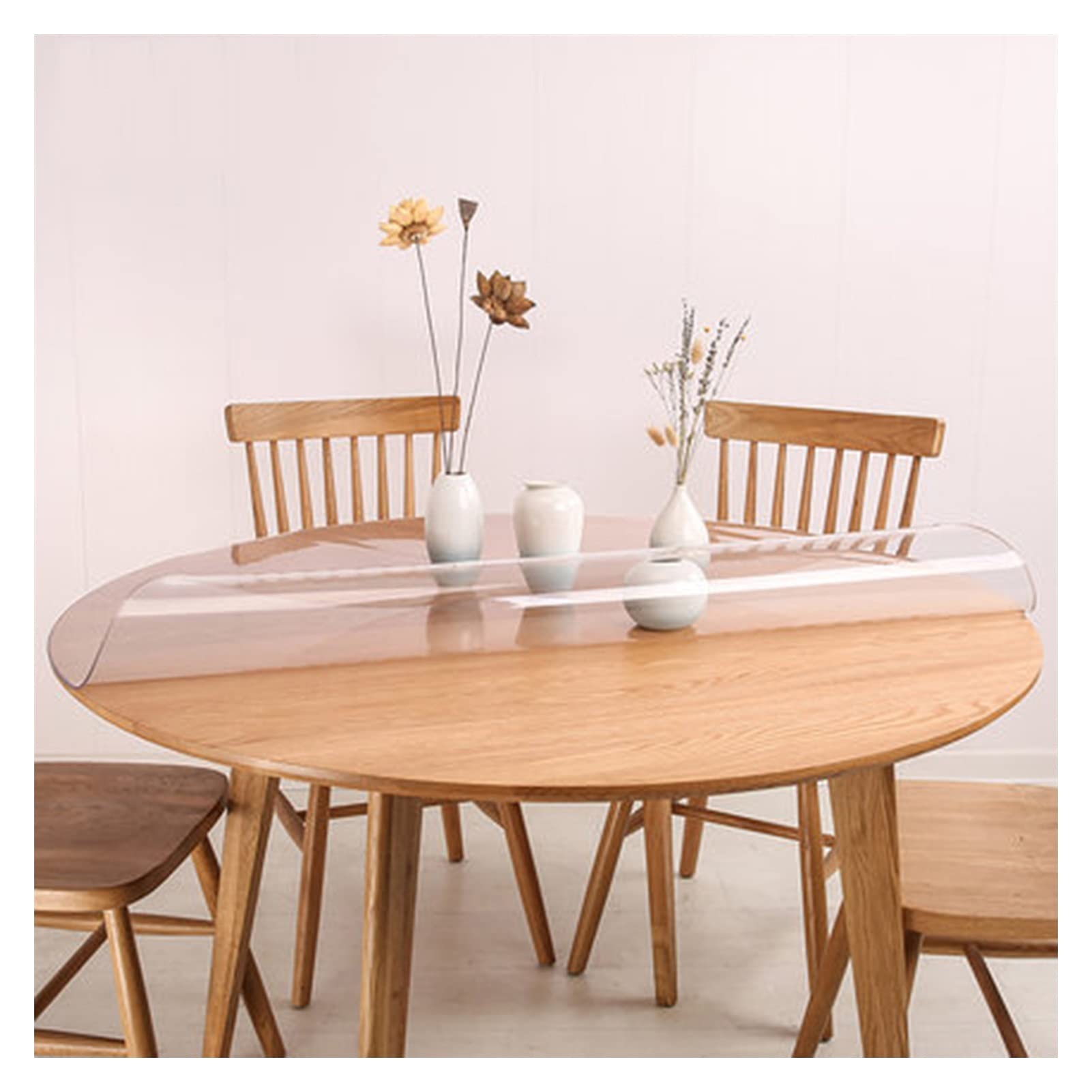 XXIOJUN Clear PVC Waterproof Table Cover Protector - Strong, Heat-Resistant Plastic Tablecloth for Dining Tables & Cabinets | No Washing Needed | Perfect for Parties, Daily Use & Outdoor Dining