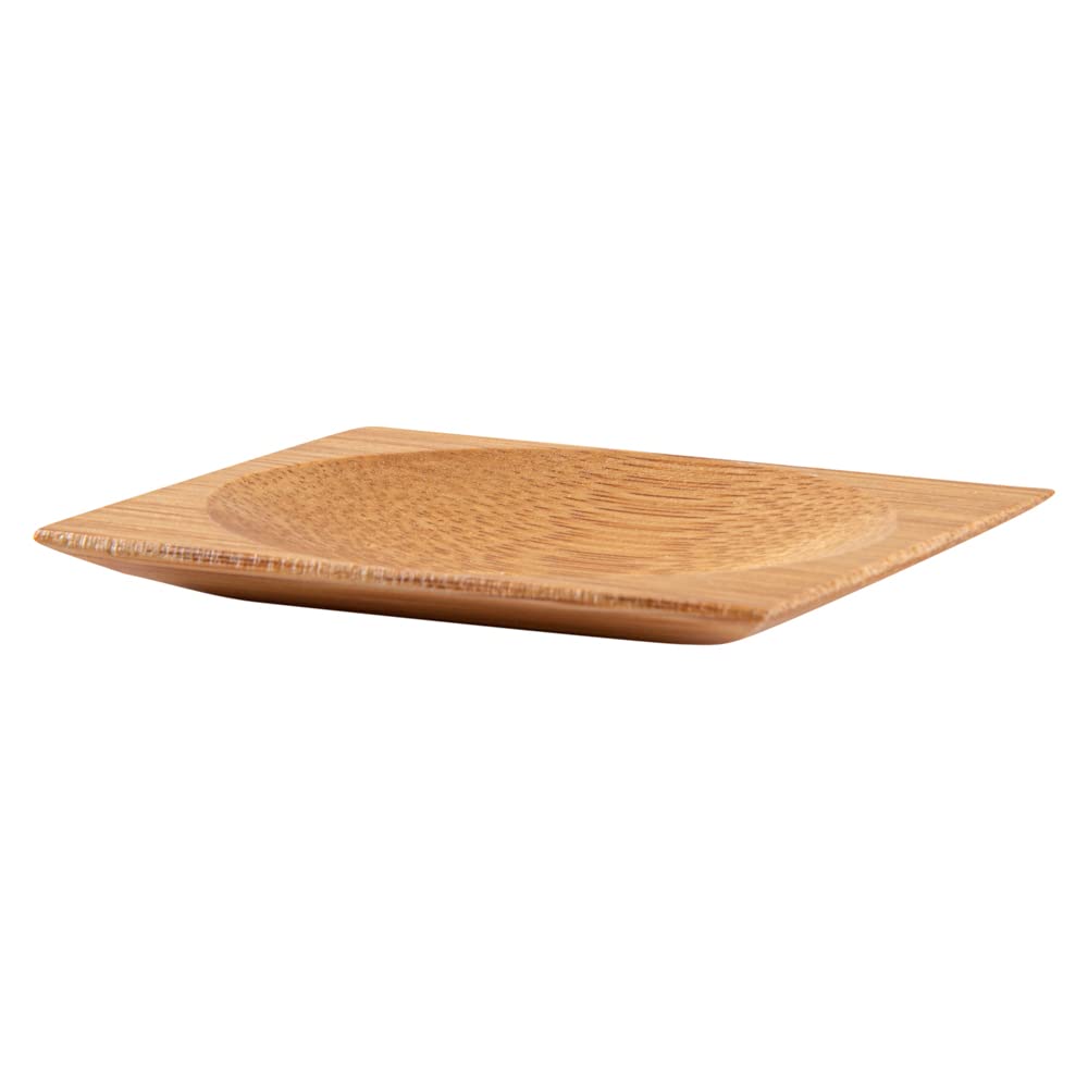 Premium 3 Inch Disposable Bamboo Plates - 100-Pack Eco-Friendly Rectangle & Round Indent Tableware for Parties, Catering & Events | Natural Bamboo Appetizer Plates for Weddings, Picnics & Restaurants