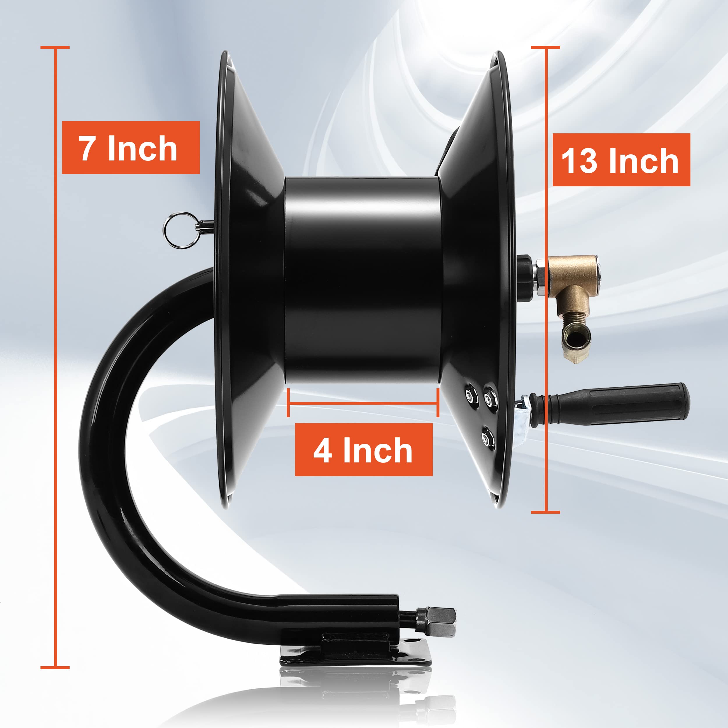 100 FT Heavy Duty Steel Pressure Washer Hose Reel for Power Washer | Durable Tool for Daily Cleaning | Perfect for Driveway, Deck & Outdoor Surface Washing