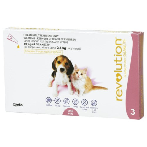 **Revolution for Dogs & Cats - Flea & Deworming Treatment for Puppies & Kittens up to 2.5kg - Pet Healthcare Solution for Home & Travel Use**