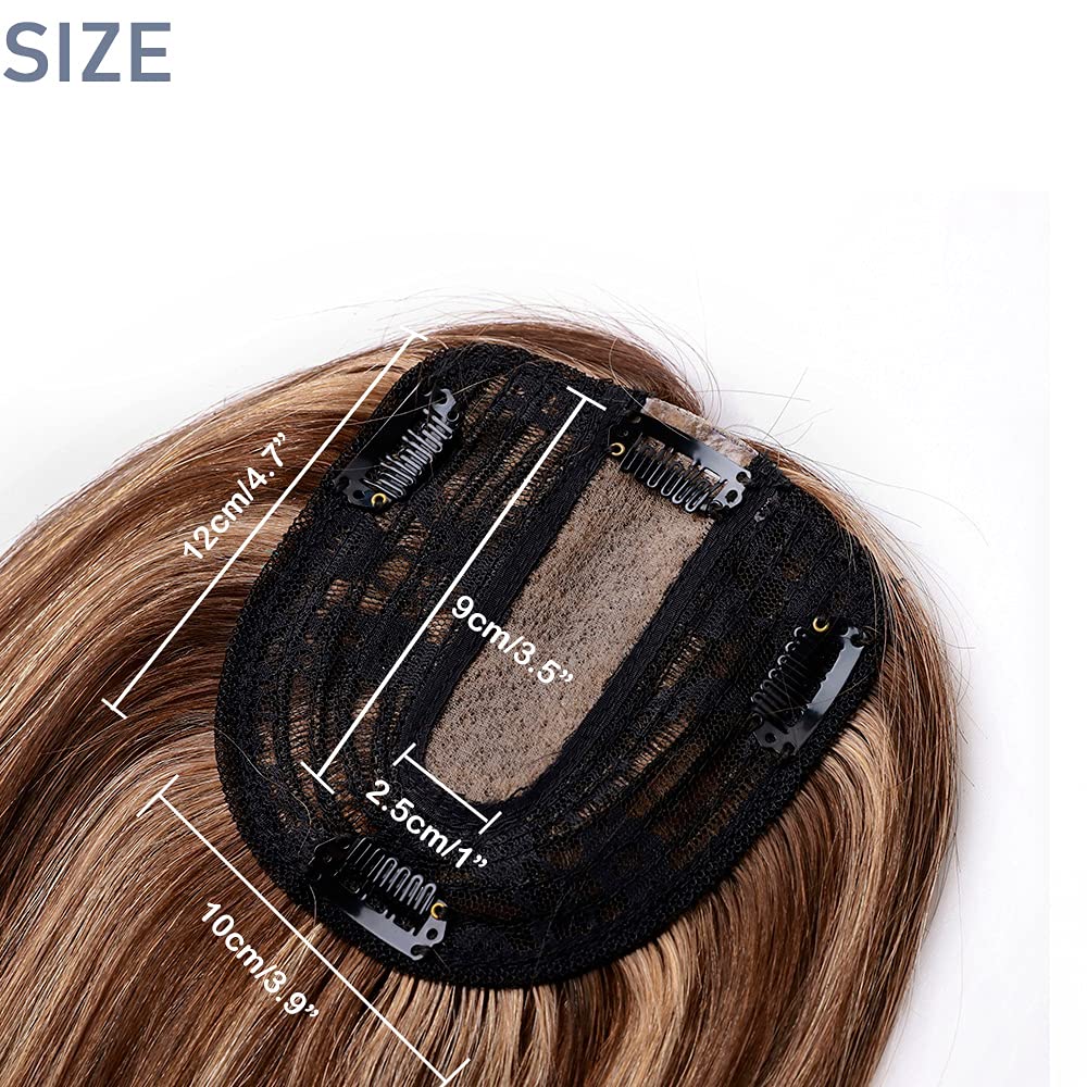 SEGO Clip-in Human Hair Topper for Women - No Bangs Remy Hair Topper with Silk Base for Thinning Hair & Hair Loss - Natural Grey Hair Coverage - 4 Secure Clips - Perfect for Daily Wear, Special Occasions & Confidence Boosting