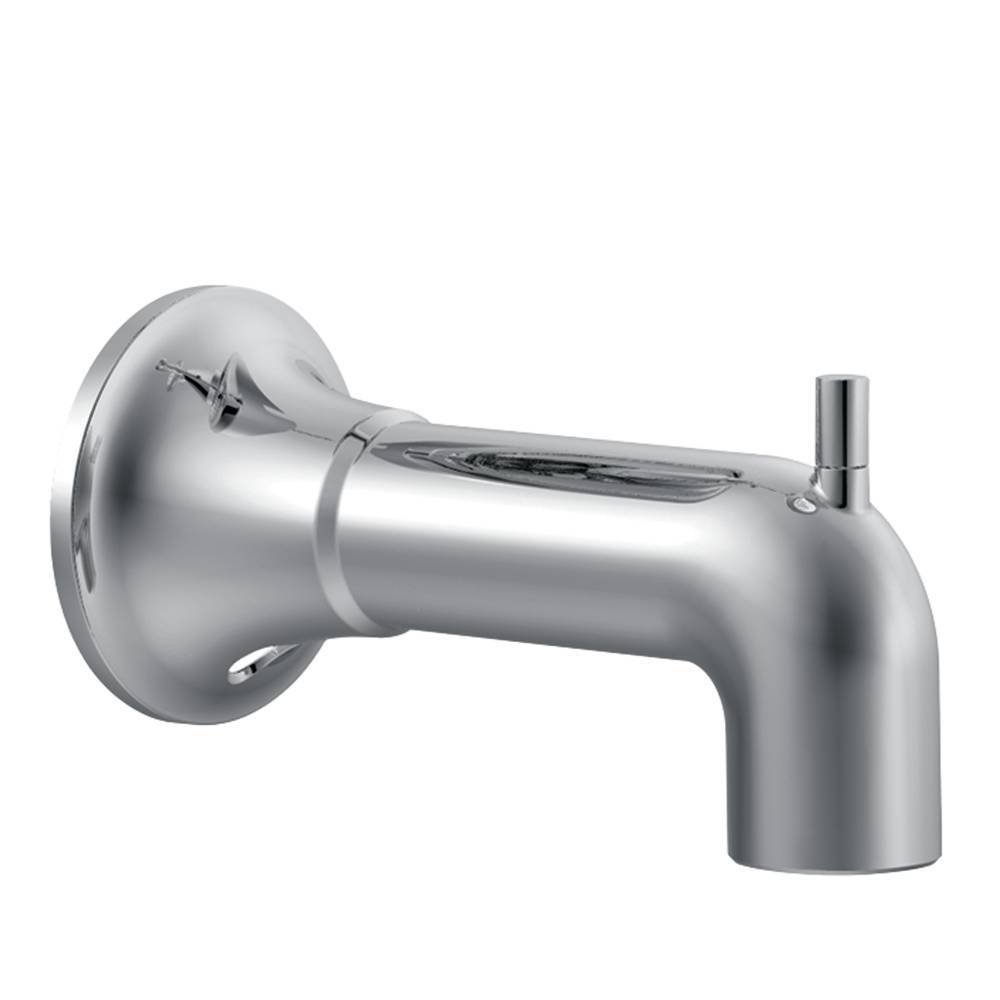 Moen S3840 7-1/4 Inch Chrome Slip Fit Tub Spout with Diverter - Perfect for Bathroom Faucet Replacement & Shower Installation