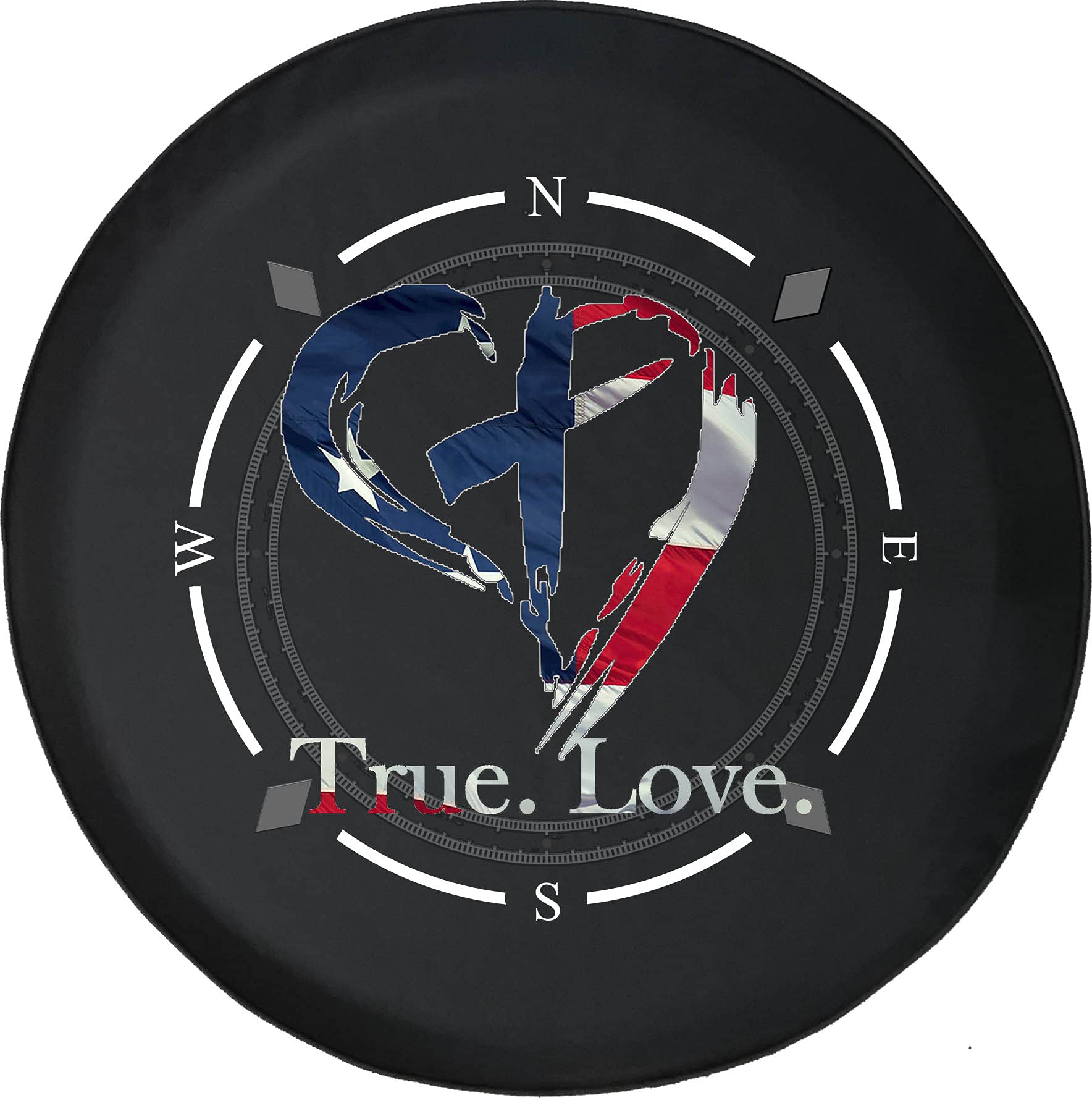 Spare Tire Cover with Christian Cross & American Flag Design - Waterproof SUV, Trailer, RV Wheel Cover for Outdoor Adventures & Road Trips