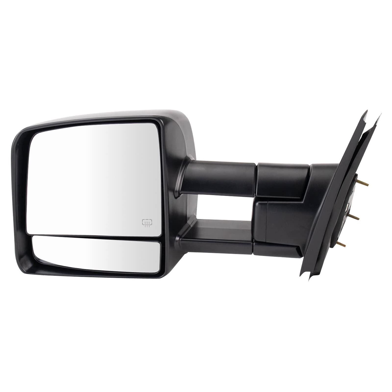 Trail Ridge Manual Folding Telescoping Towing Mirror with Power Heat & Amber Turn Signal - Driver Side Left (LH) for Toyota Tundra - Perfect for Off-Roading, Towing & Heavy-Duty Use